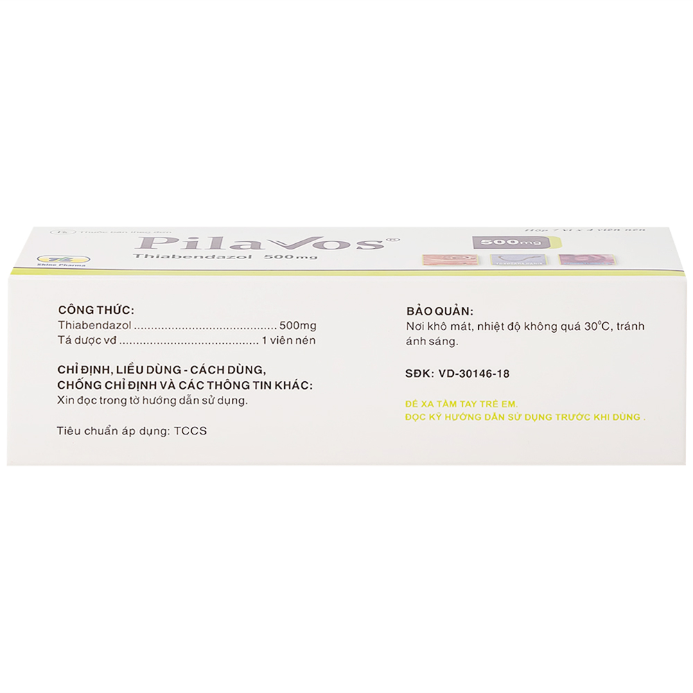 Thuốc Pilavos 500mg Usarichpharm điều trị bệnh giun lươn, ấu trùng giun di chuyển dưới da (7 vỉ x 4 viên)