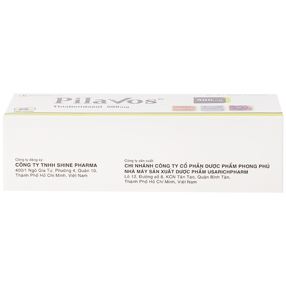 Thuốc Pilavos 500mg Usarichpharm điều trị bệnh giun lươn, ấu trùng giun di chuyển dưới da (7 vỉ x 4 viên)