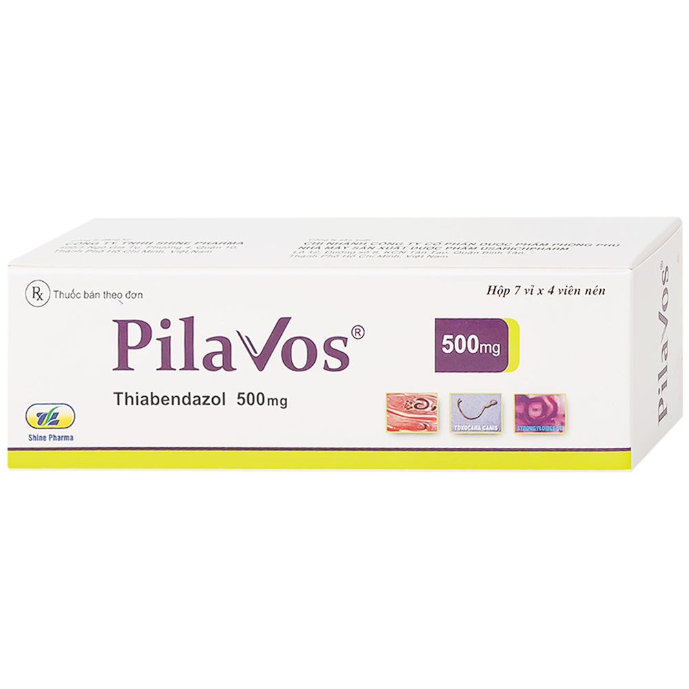 Thuốc Pilavos 500mg Usarichpharm điều trị bệnh giun lươn, ấu trùng giun di chuyển dưới da (7 vỉ x 4 viên)