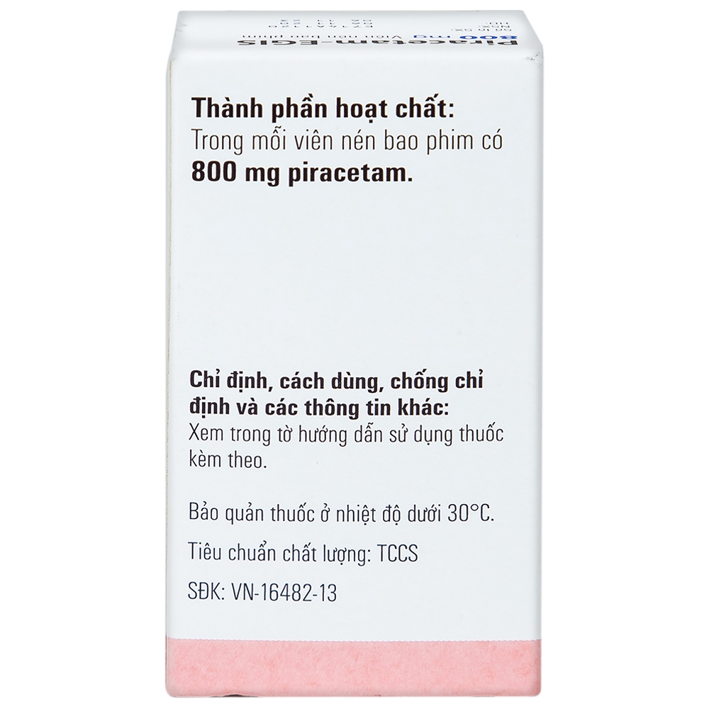 Viên nén Piracetam - Egis 800mg điều trị các triệu chứng của hội chứng tâm thần thực thể (30 viên)