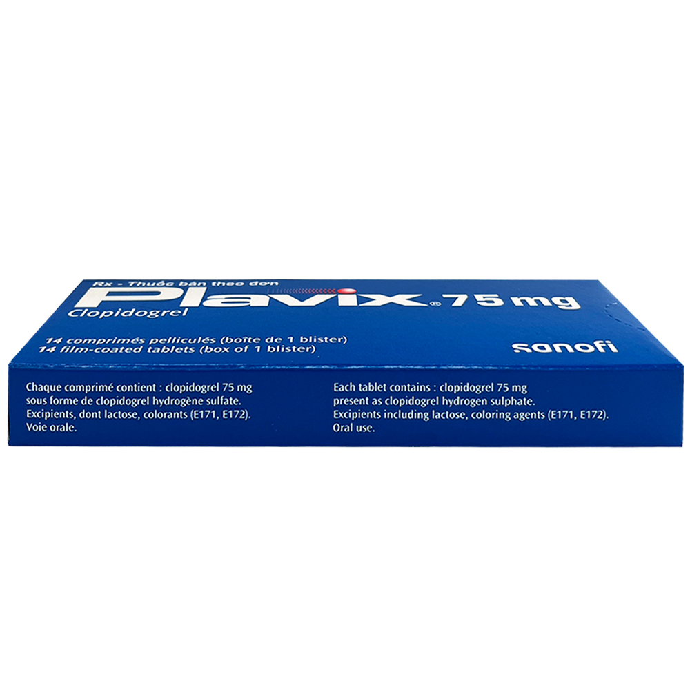 Thuốc Plavix 75mg Sanofi giảm nguy cơ thành lập cục máu đông, huyết khối (1 vỉ x 14 viên)