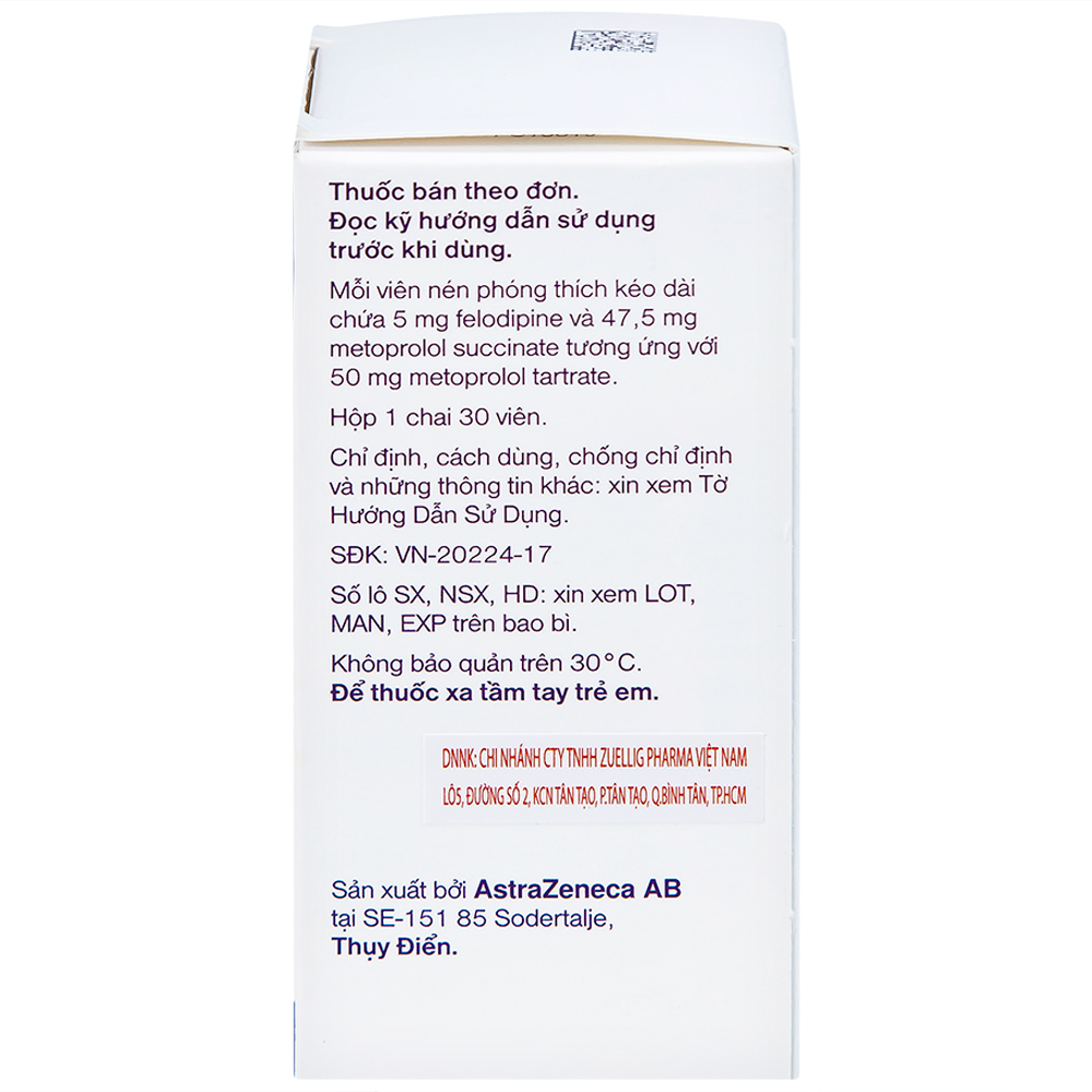 Viên nén Plendil Plus AstraZeneca điều trị tăng huyết áp (30 viên)