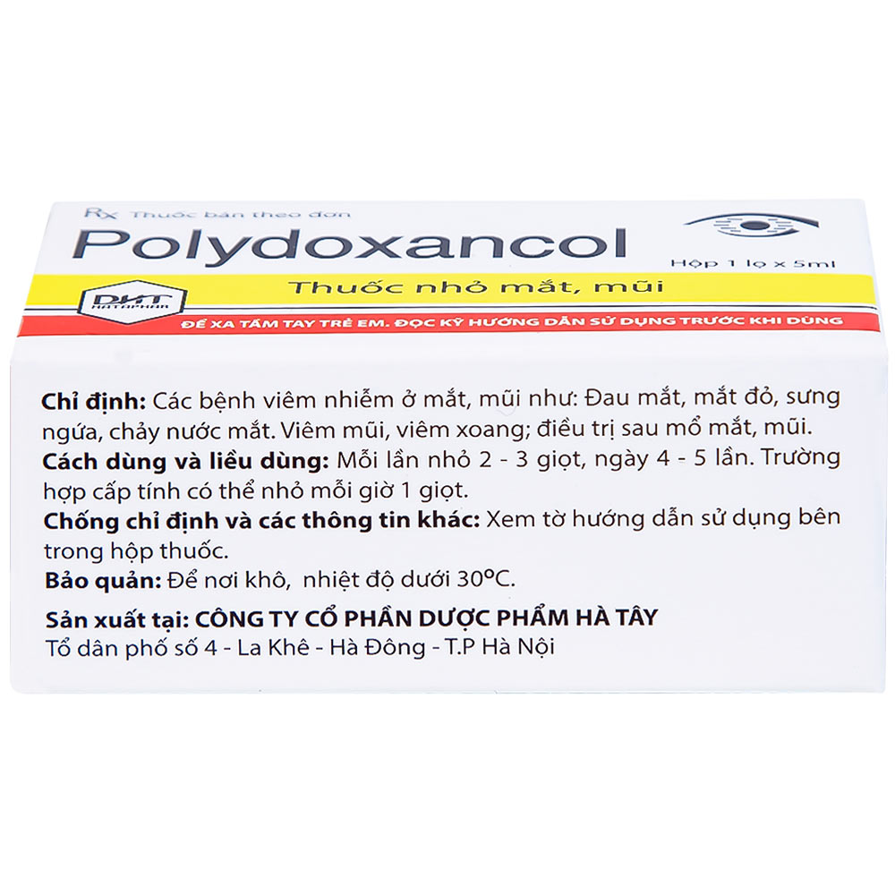 Thuốc nhỏ mắt, mũi Polydoxancol Hataphar điều trị viêm nhiễm mắt và mũi (5ml)