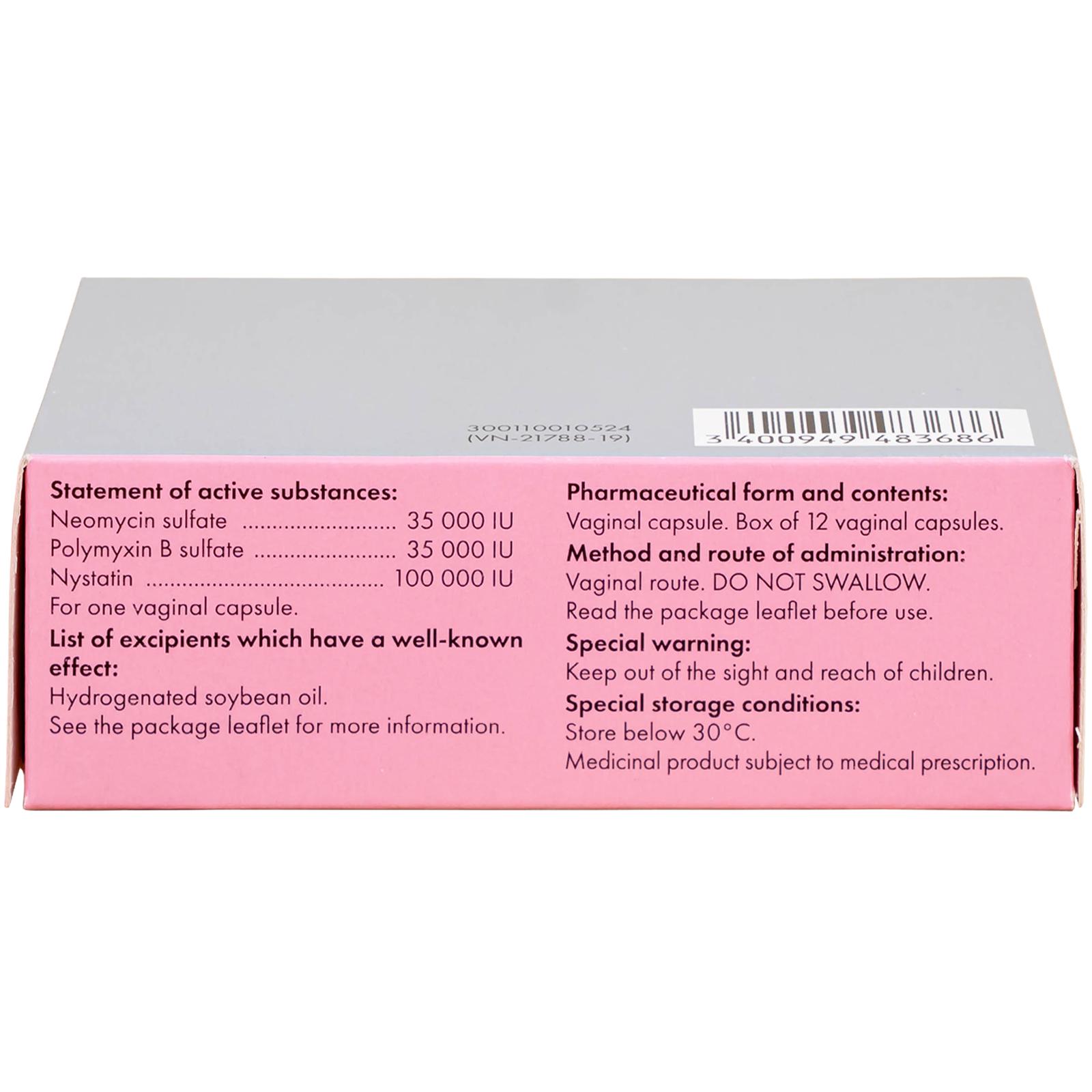 Viên đặt âm đạo Polygynax Innothera Chouzy điều trị viêm âm đạo, âm hộ - âm đạo (2 vỉ x 6 viên)