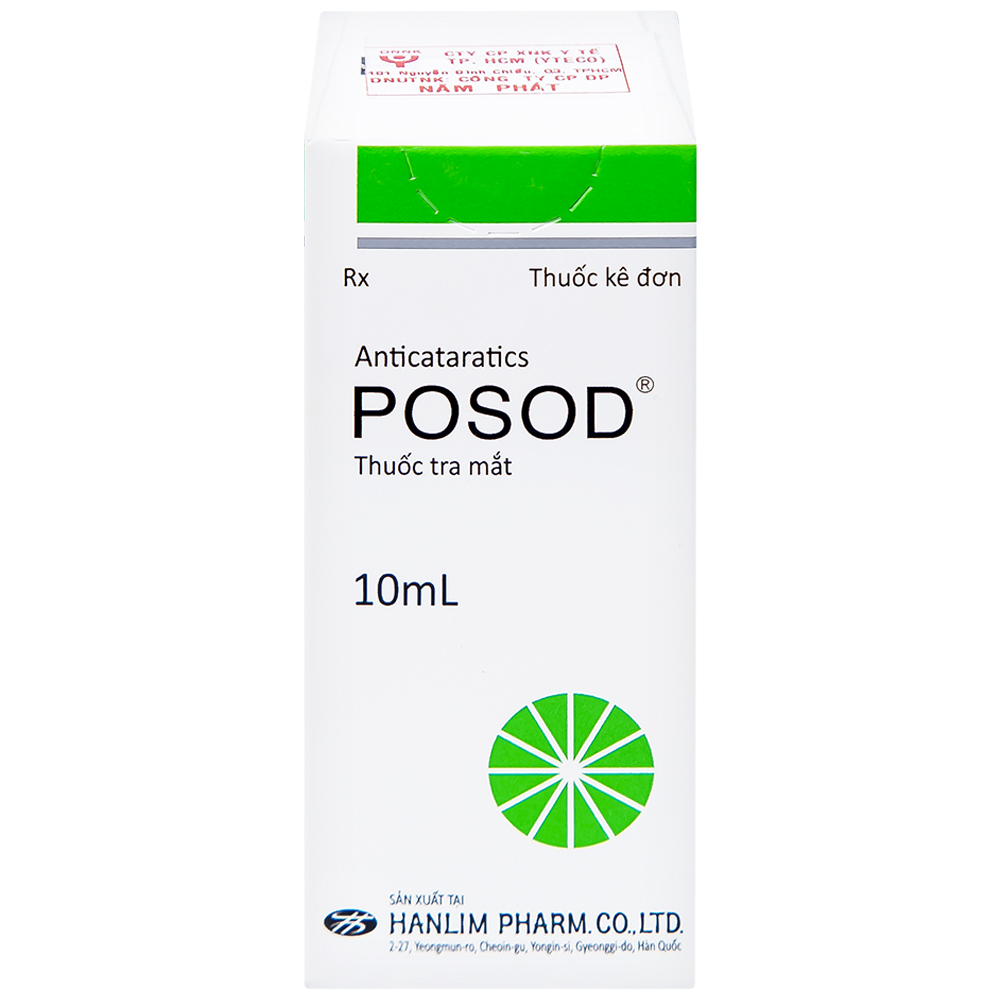 Thuốc tra mắt Posod Hanlim dùng cho bệnh bị đục, xuất huyết pha lê thể, cận thị (10ml)