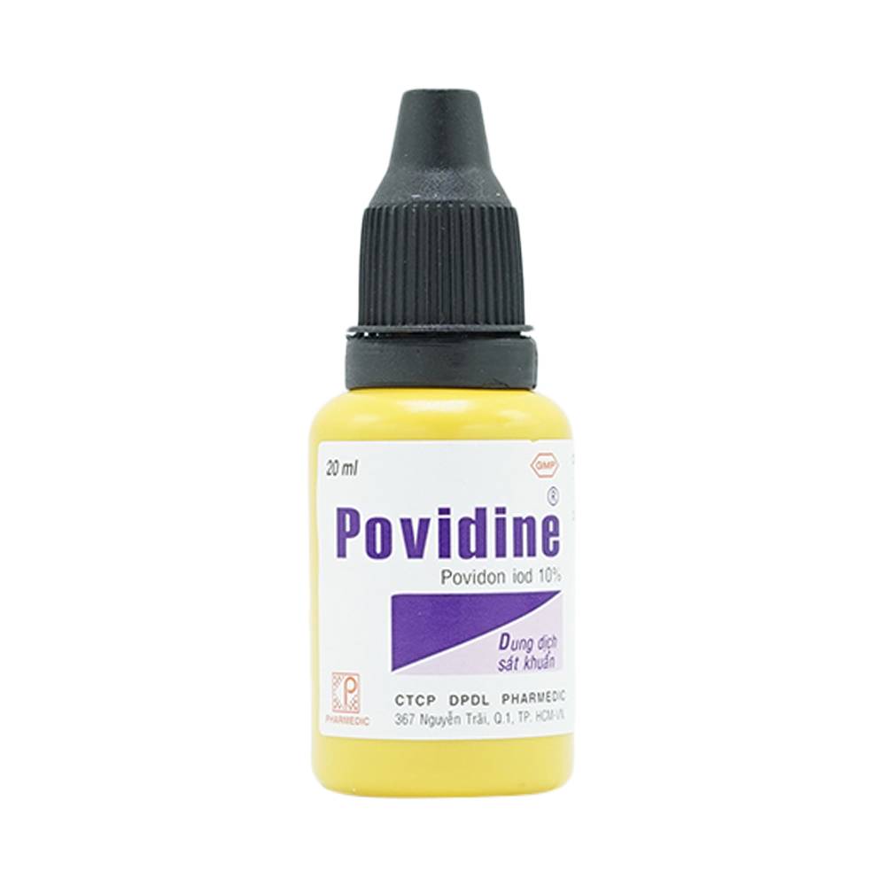 Dung dịch sát khuẩn Povidine 10% Pharmedic ngăn ngừa nhiễm khuẩn ở vết cắt, vết trầy (20ml)
