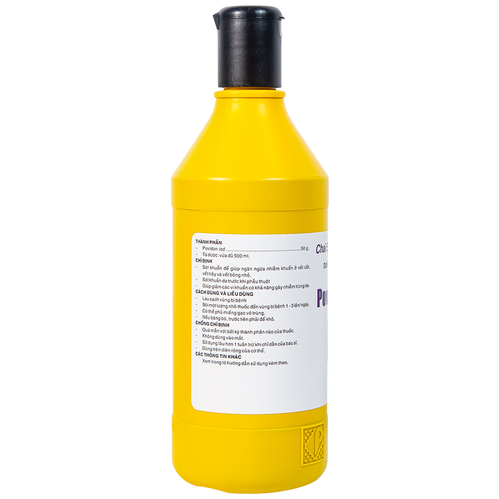 Dung dịch sát khuẩn Povidine 10% Pharmedic ngăn ngừa nhiễm khuẩn ở vết cắt, vết trầy (500ml)