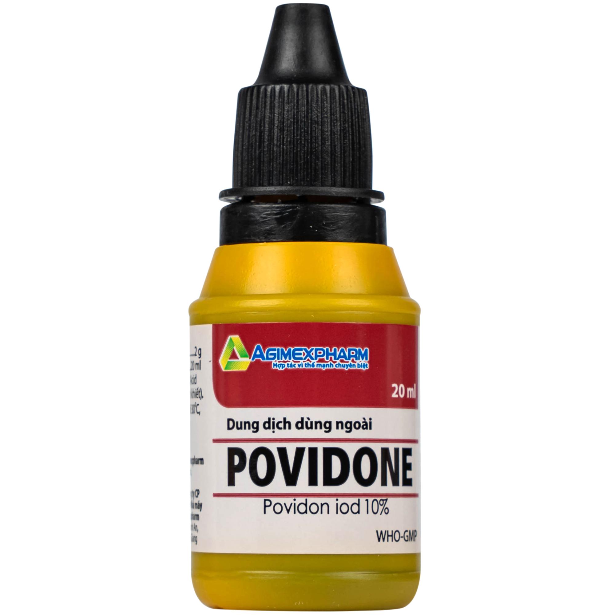 Povidone 10% Agimex 20ML sát trùng vết thương hay phẫu thuật, vết loét sâu