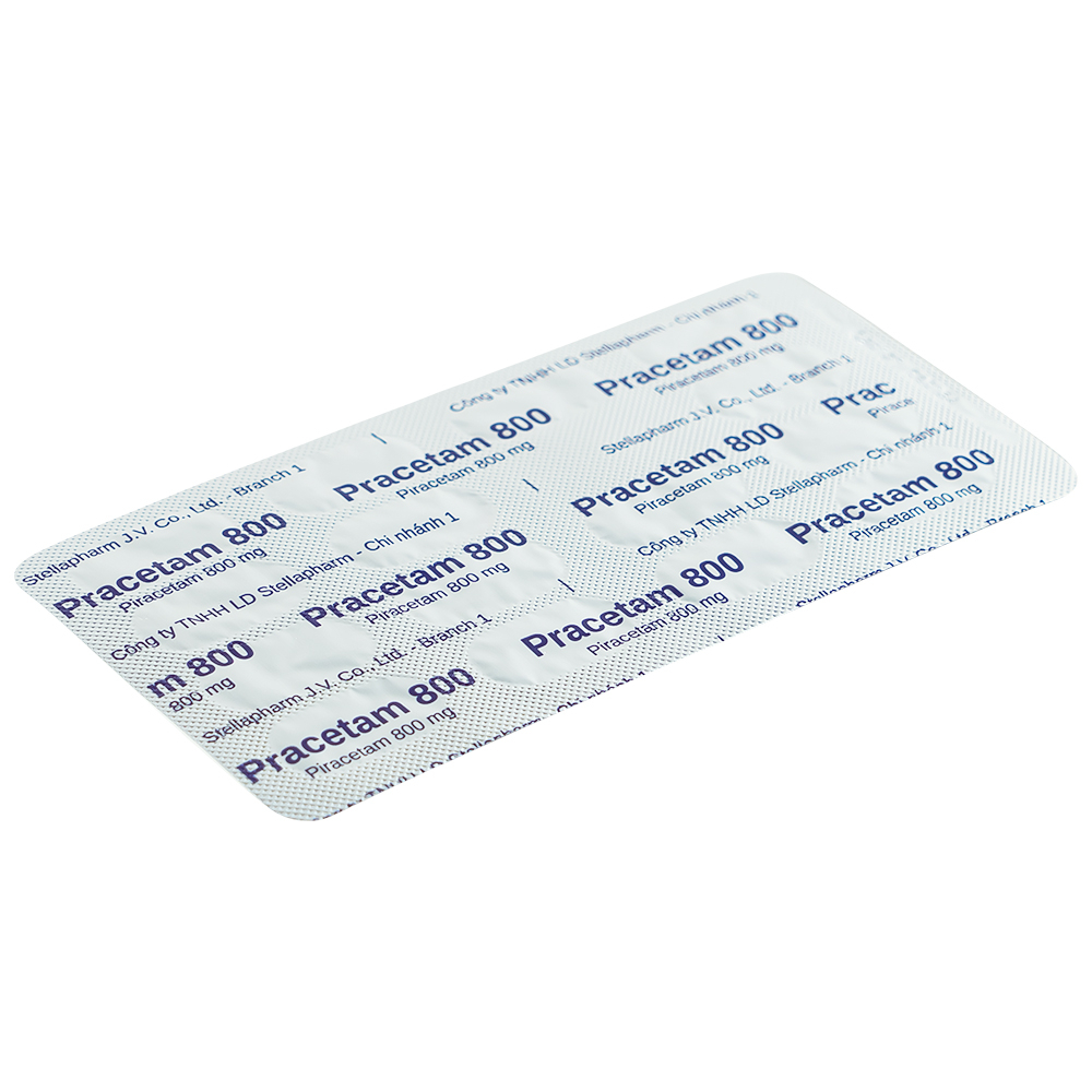 Viên nén Pracetam 800 Stella điều trị chóng mặt, suy giảm trí nhớ (6 vỉ x 15 viên)