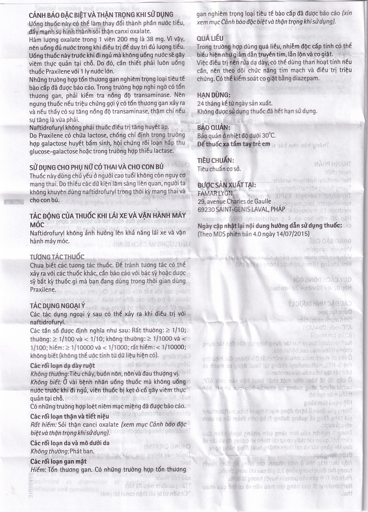 Viên nén Praxilene 200mg Merck điều trị viêm động mạch tắc nghẽn mãn tính (2 vỉ x 10 viên)