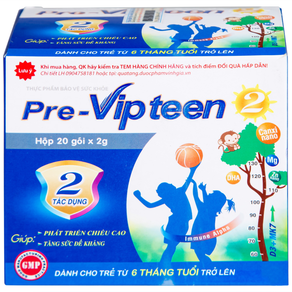 Cốm phát triển chiều cao cho trẻ Pre-Vipteen 2 (20 gói)