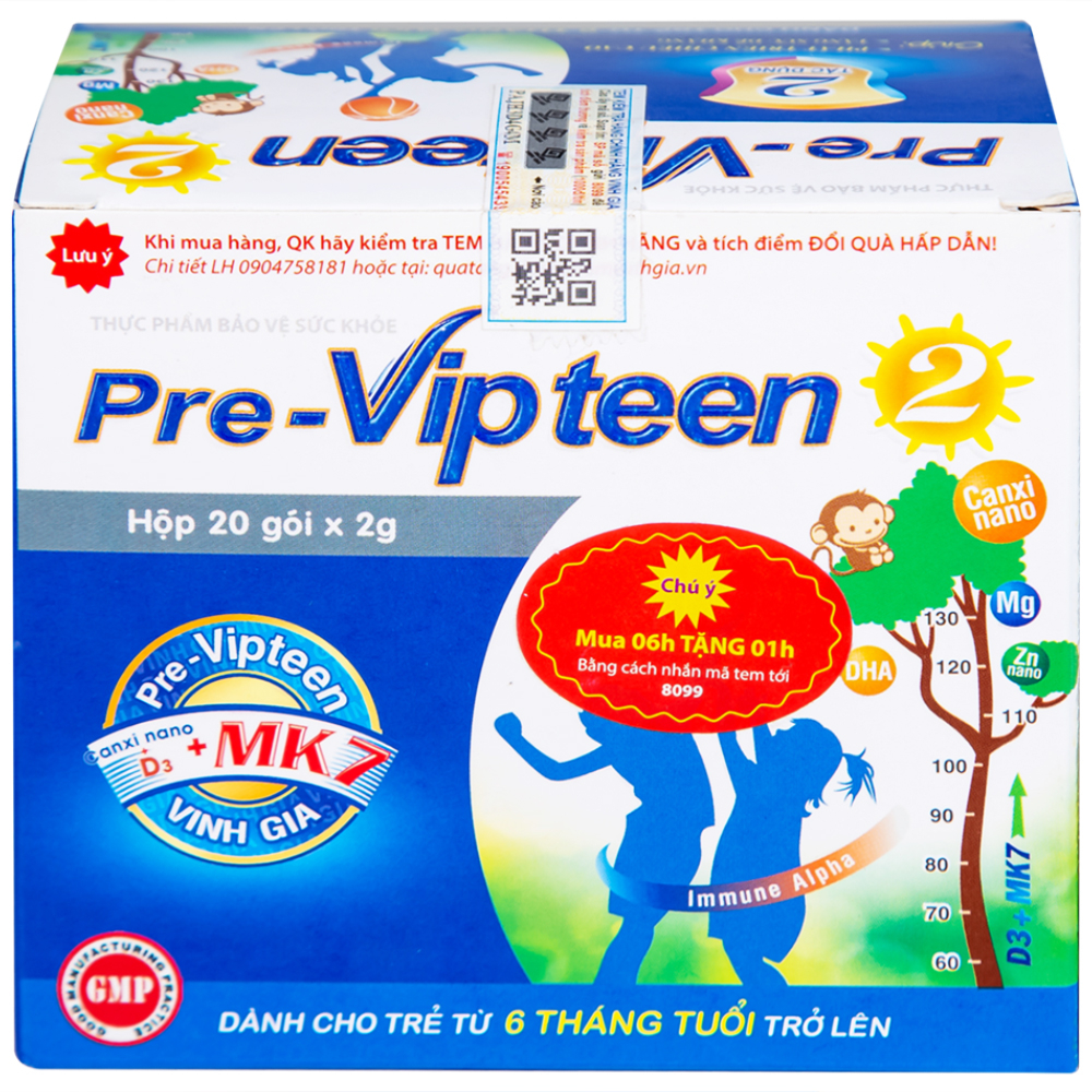Cốm phát triển chiều cao cho trẻ Pre-Vipteen 2 (20 gói)
