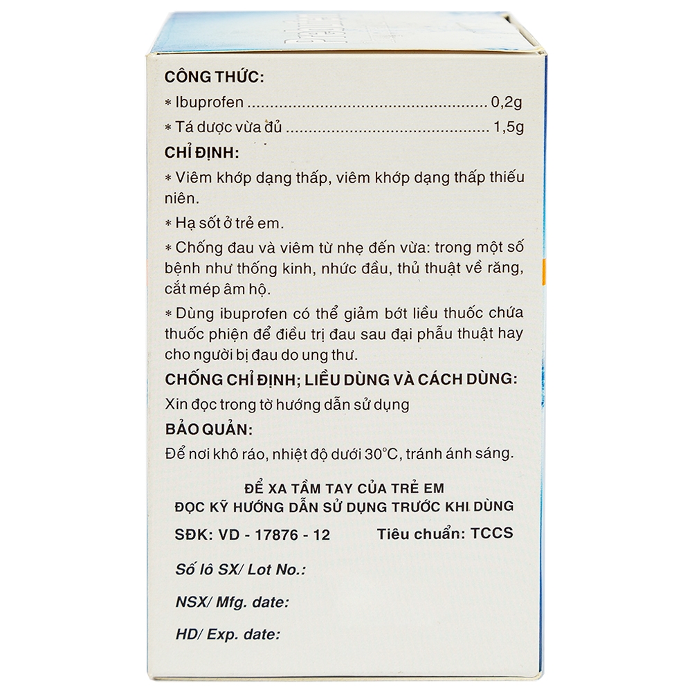 Thuốc Prebufen 200mg Dược 3-2 giúp giảm đau, hạ sốt cho trẻ em (20 gói x 1.5g)