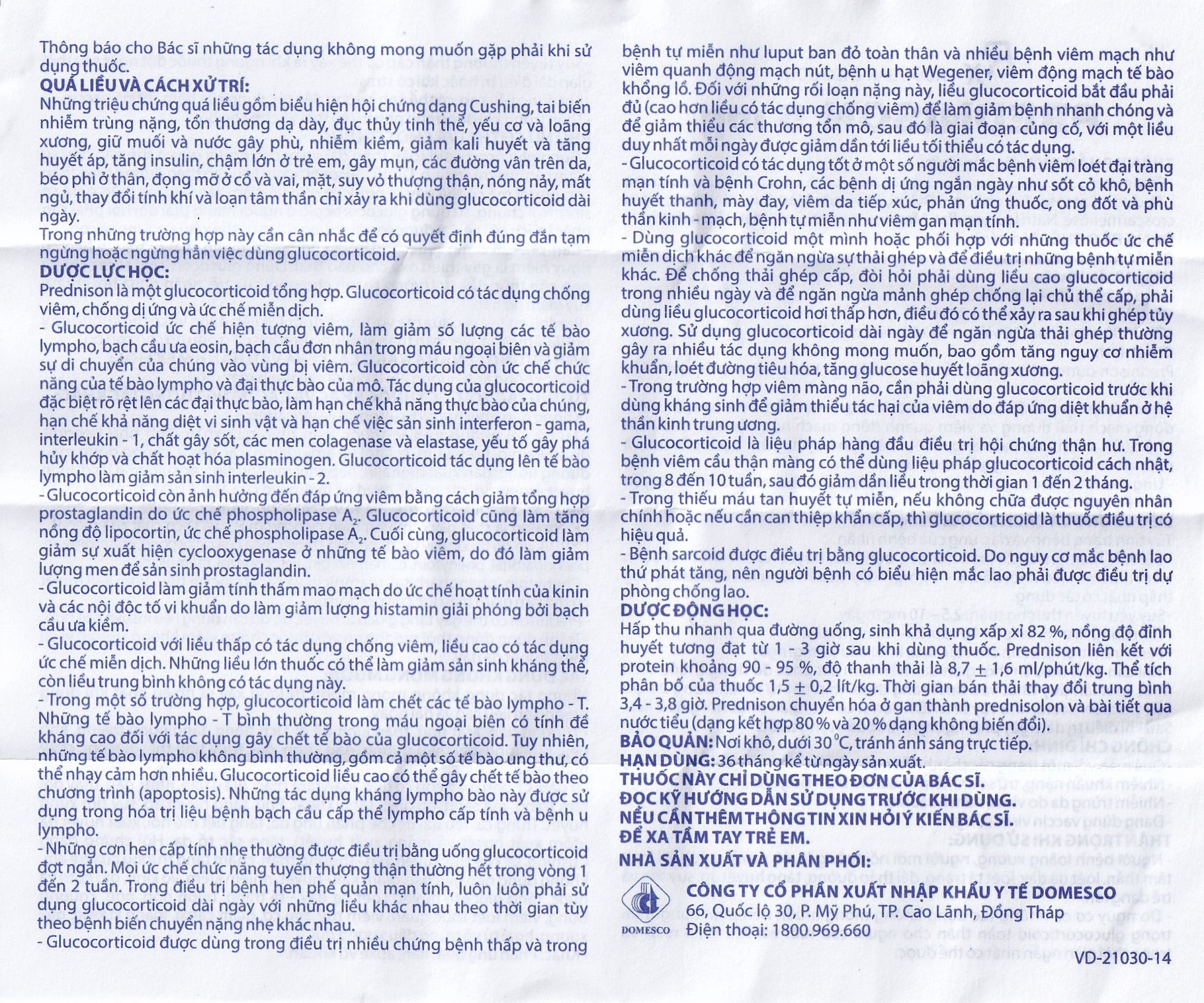 Thuốc Prednison 5mg Domesco điều trị viêm khớp dạng thấp (10 vỉ x 10 viên)