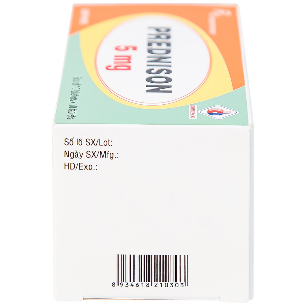 Thuốc Prednison 5mg Domesco điều trị viêm khớp dạng thấp (10 vỉ x 10 viên)