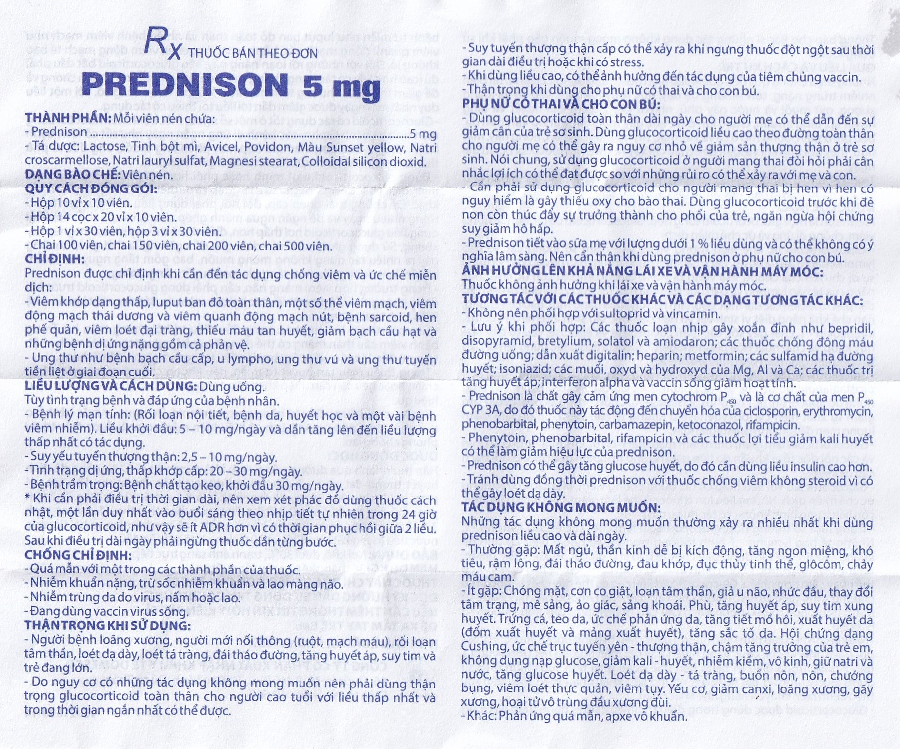 Thuốc Prednison 5mg Domesco điều trị viêm khớp dạng thấp (10 vỉ x 10 viên)
