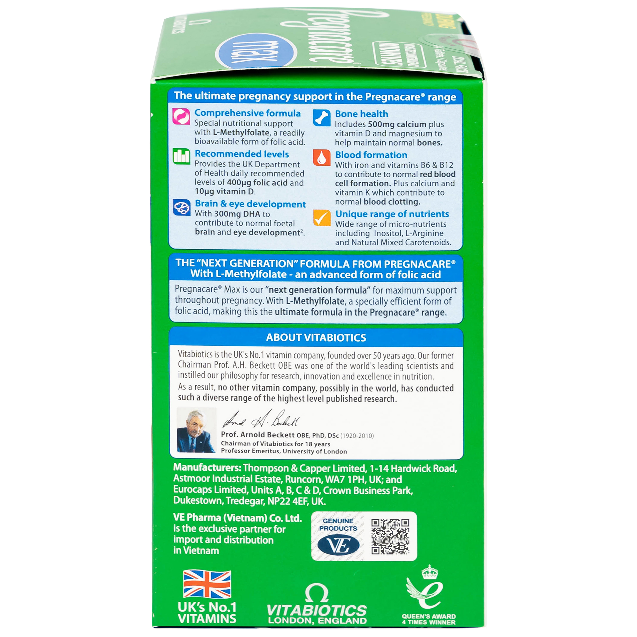 Viên bổ sung vitamin và khoáng chất cho phụ nữ mang thai Pregnacare Max Omega 3 DHA (84 viên)