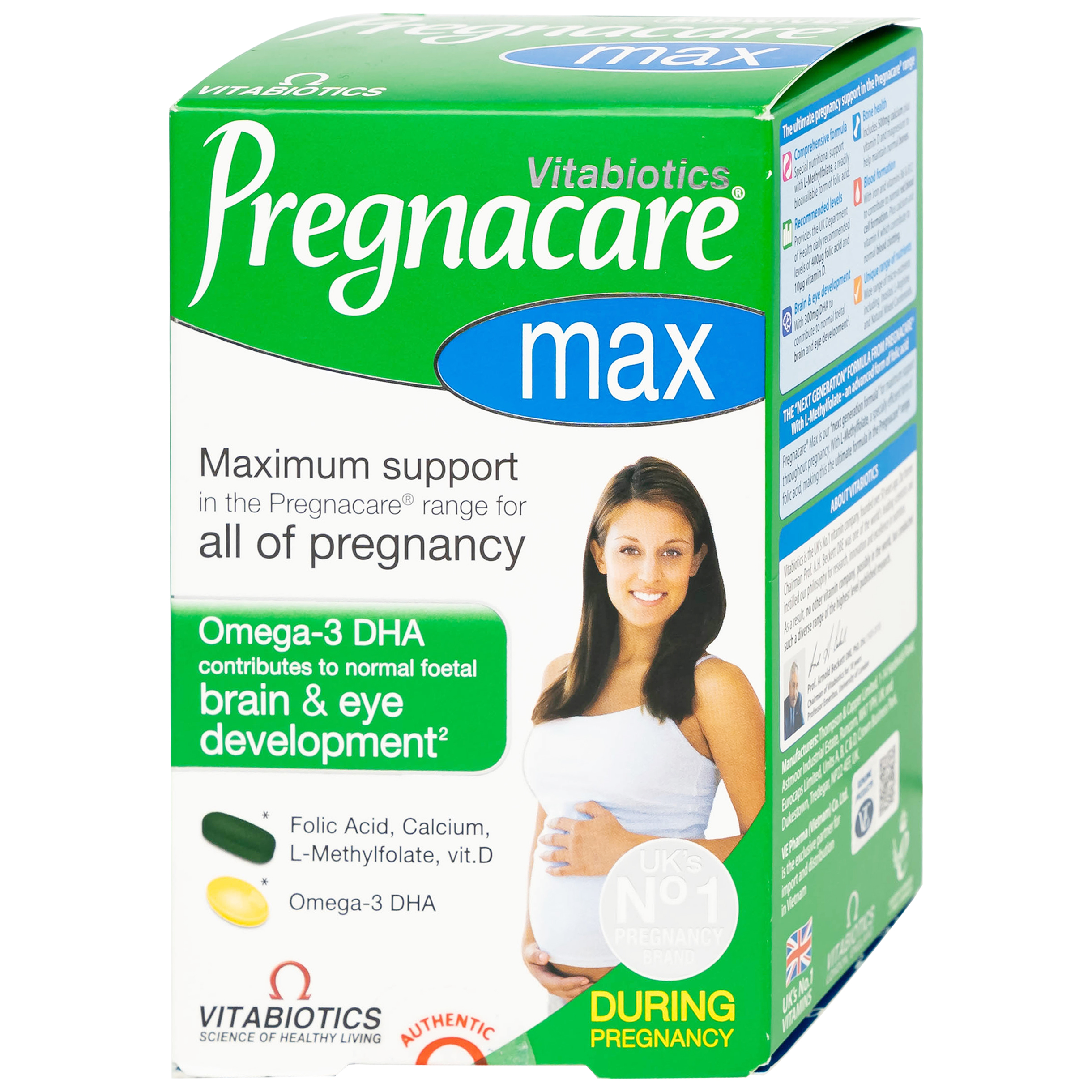 Viên bổ sung vitamin và khoáng chất cho phụ nữ mang thai Pregnacare Max Omega 3 DHA (84 viên)