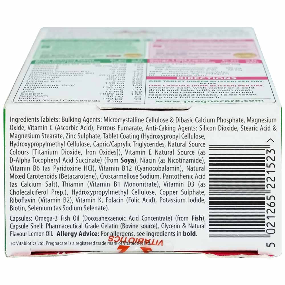 Viên uống bổ sung Vitamin Omega-3 và khoáng chất Vitabiotics Pregnacare Plus (56 viên)
