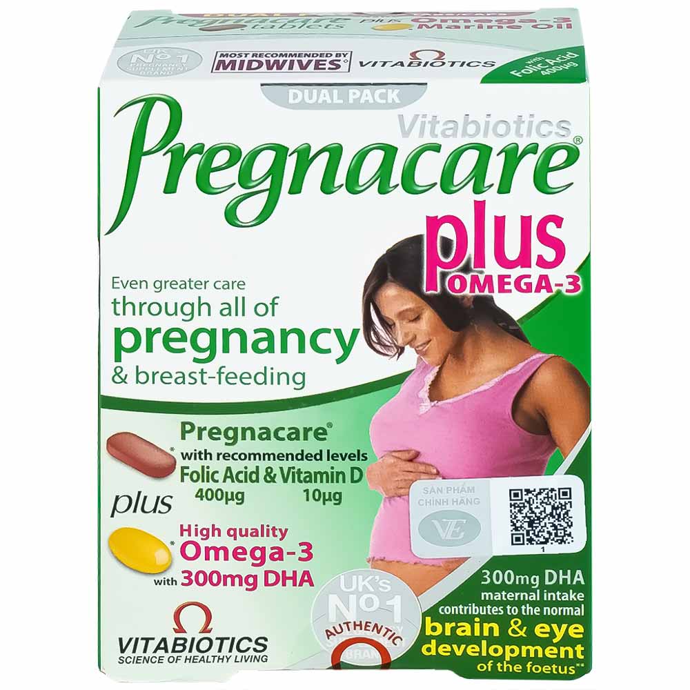 Viên uống bổ sung Vitamin Omega-3 và khoáng chất Vitabiotics Pregnacare Plus (56 viên)