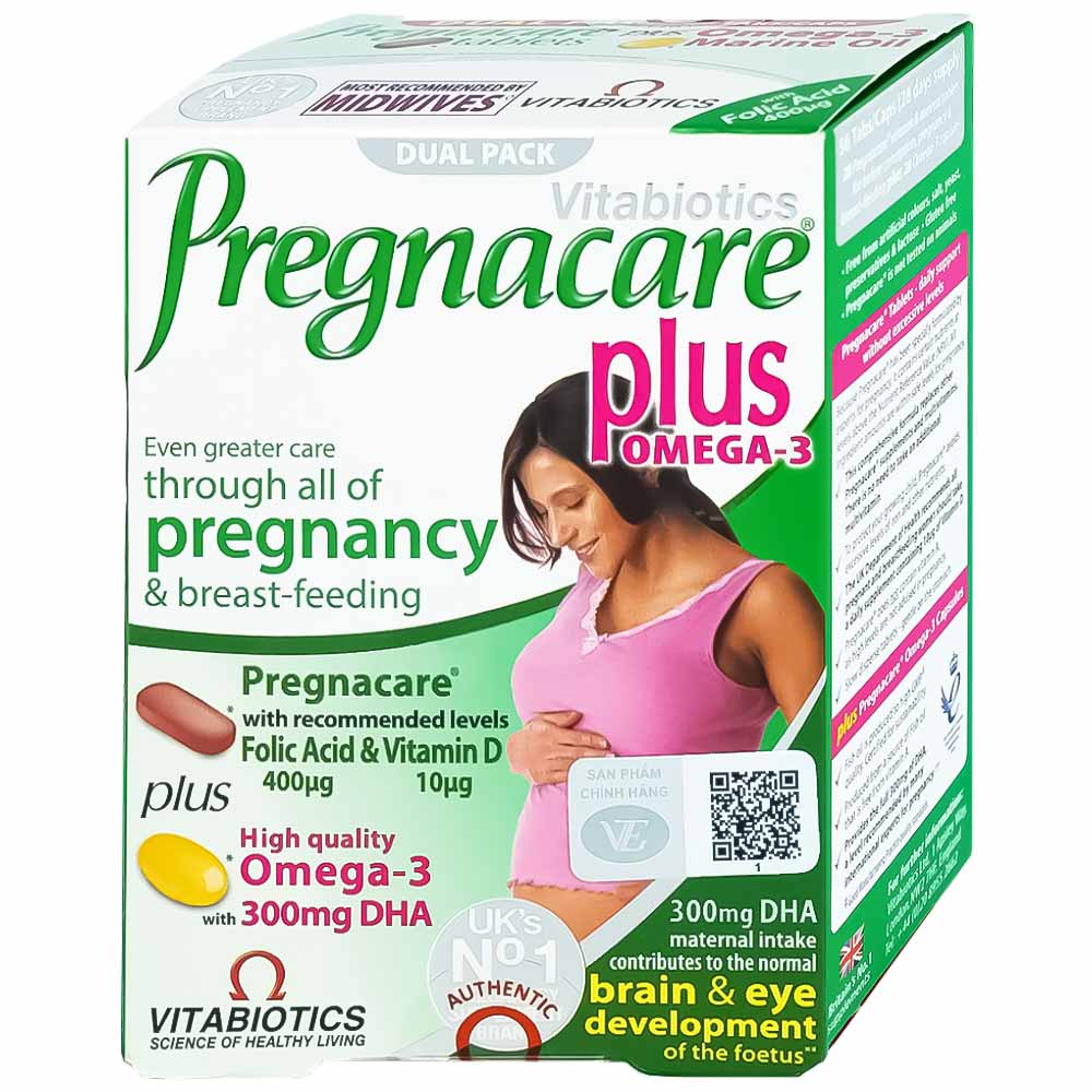 Viên uống bổ sung Vitamin Omega-3 và khoáng chất Vitabiotics Pregnacare Plus (56 viên)