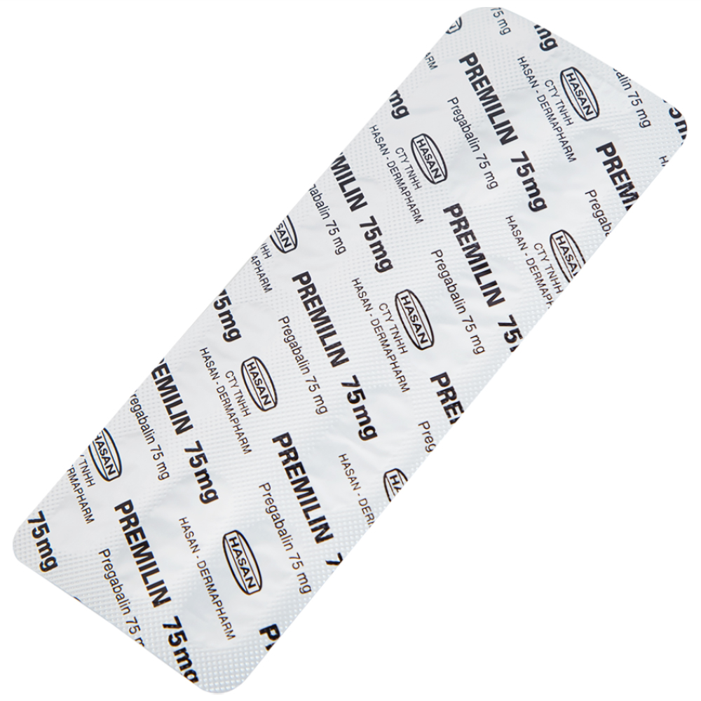 Thuốc Premilin 75mg Hasan điều trị động kinh cục bộ (3 vỉ x 10 viên)