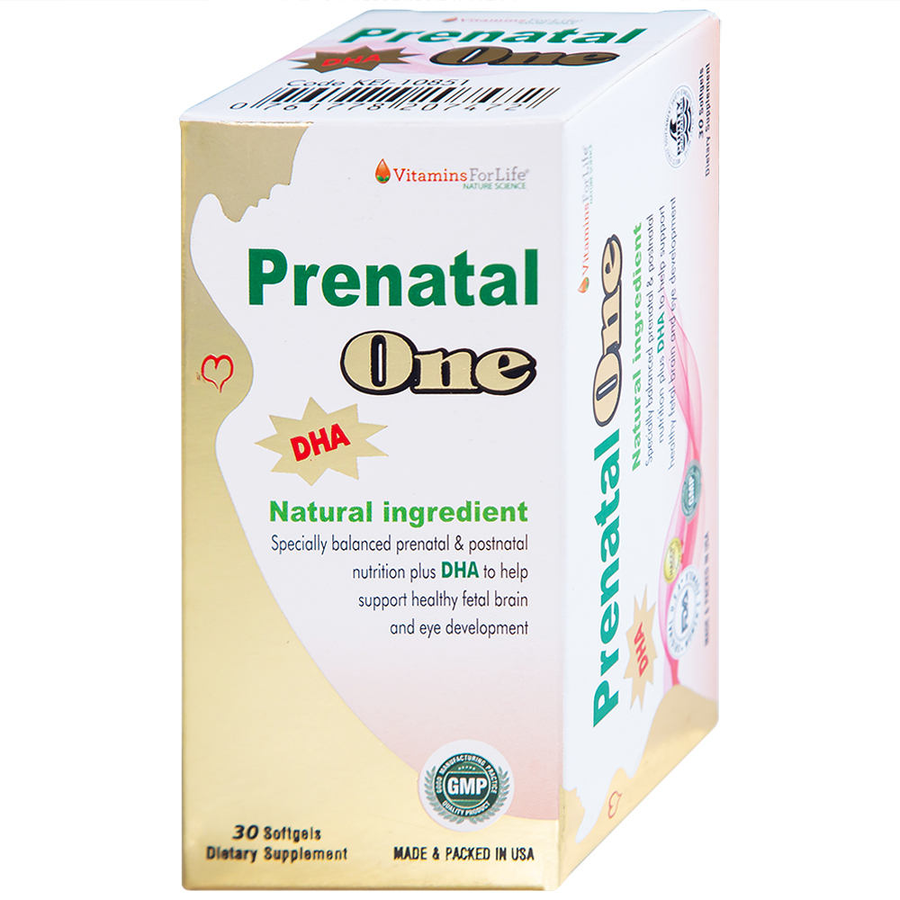 Viên uống cung cấp DHA, Vitamin và khoáng chất cho phụ nữ mang thai và sau sinh Prenatal One Vitamins For Life (30 viên)