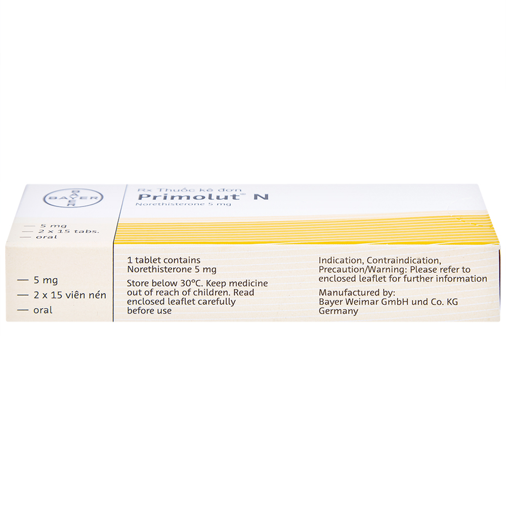Thuốc Primolut N Bayer điều trị xuất huyết do rối loạn chức năng, vô kinh (2 vỉ x 15 viên)