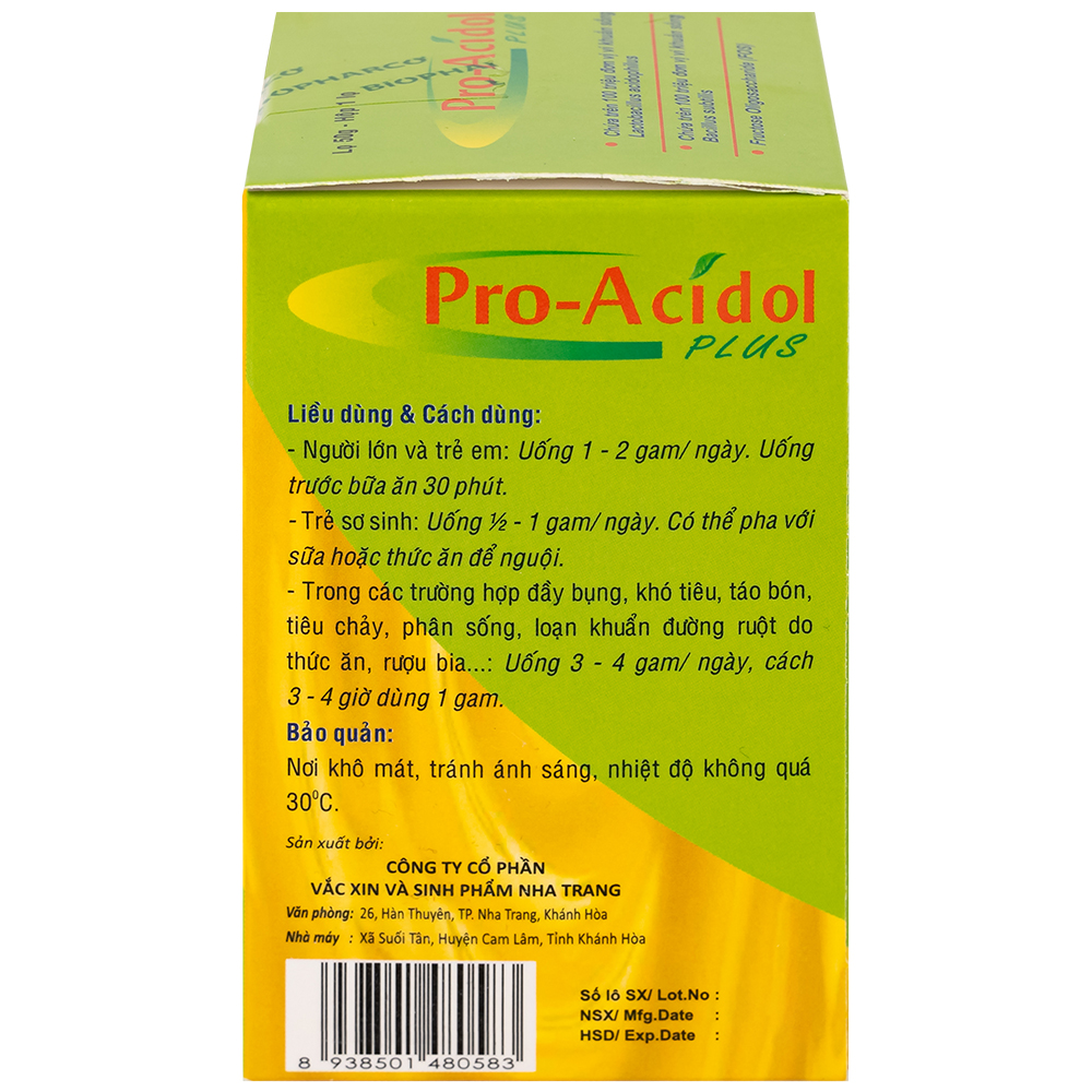 Thuốc Pro-Acidol Plus 50g Biopharco điều trị rối loạn tiêu hóa, viêm ruột, tiêu chảy, táo bón 