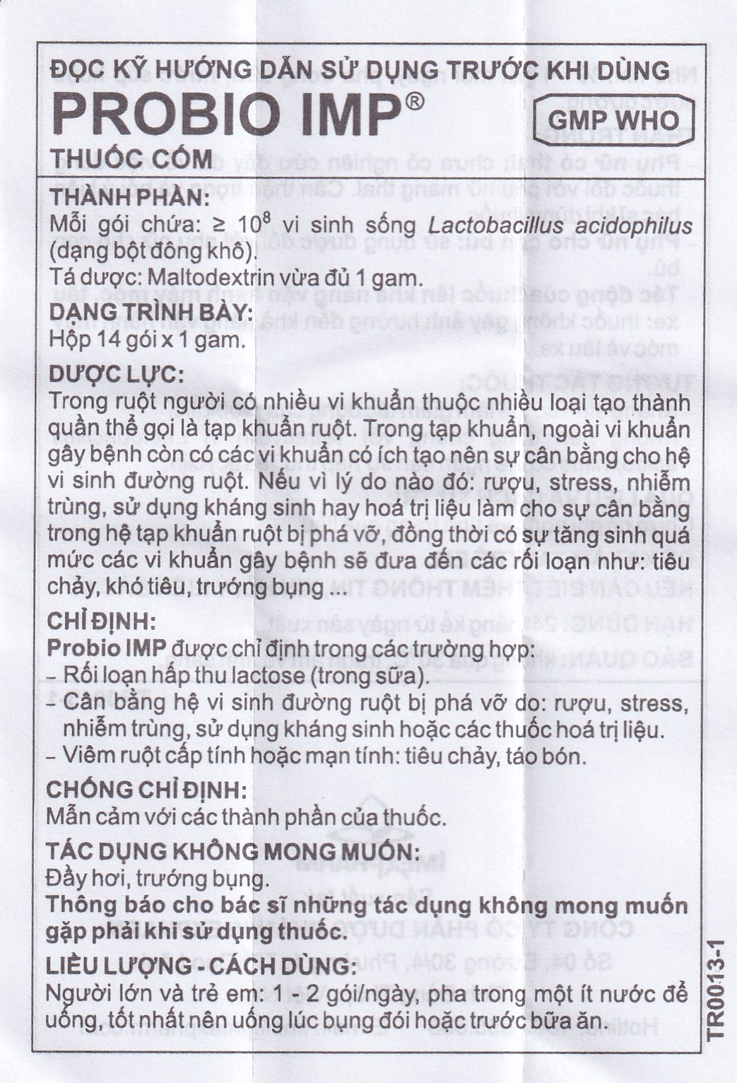 Thuốc cốm Probio IMP bổ sung vi khuẩn có ích ở ruột (14 gói x 1g)