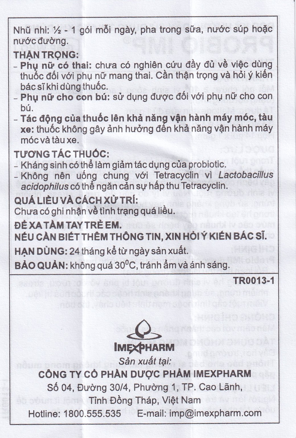 Thuốc cốm Probio IMP bổ sung vi khuẩn có ích ở ruột (14 gói x 1g)