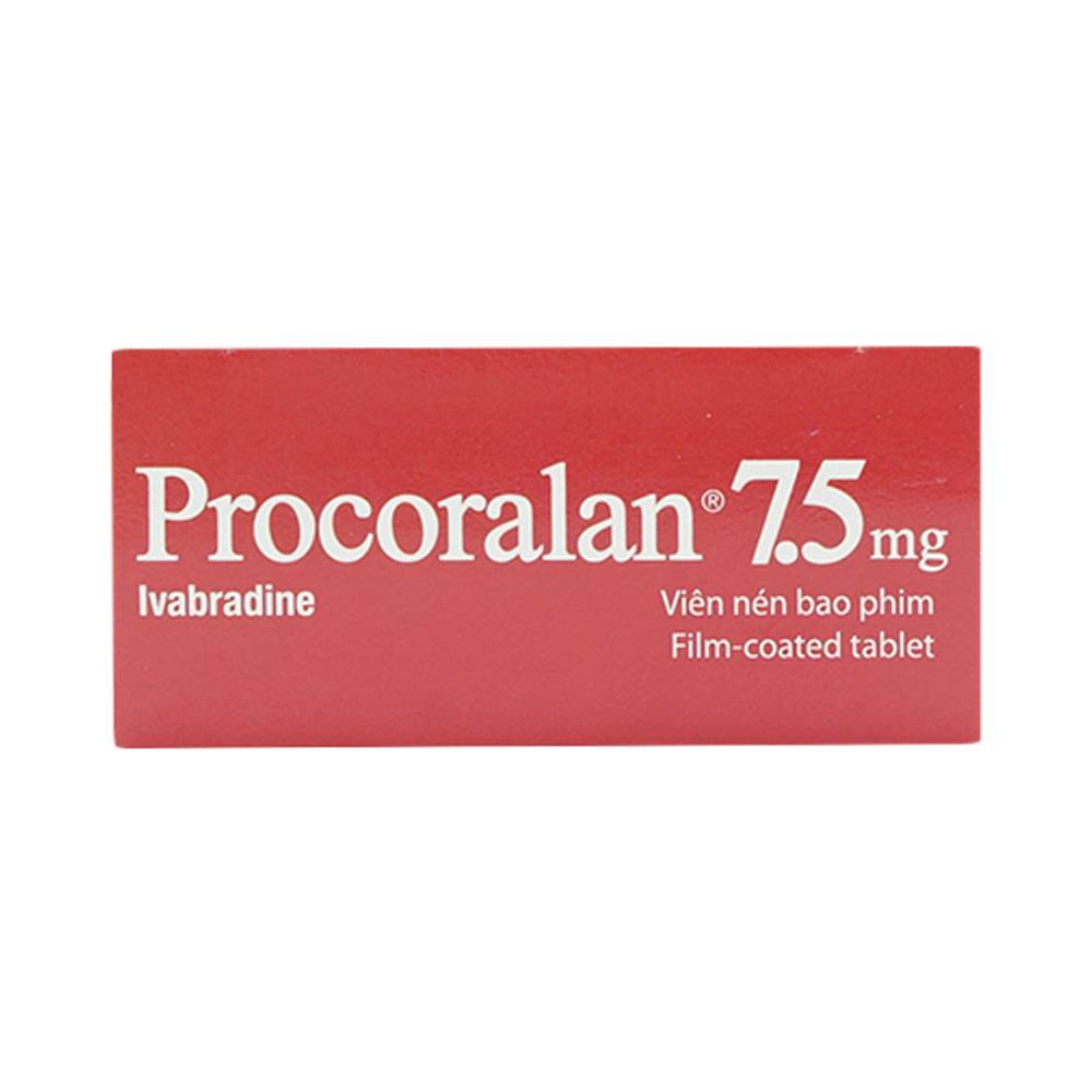 Thuốc Procoralan 7.5mg Servier điều trị đau thắt ngực ổn định (4 vỉ x 14 viên)