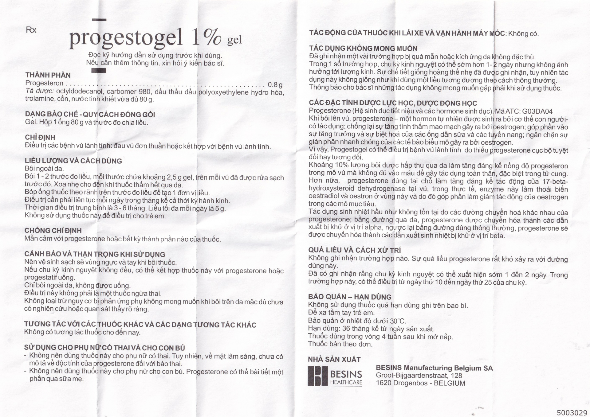 Gel Progestogel 1% Kolmar điều trị các bệnh vú lành tính (80g)