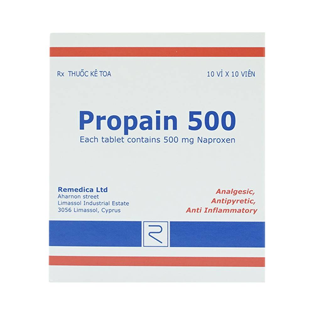 Thuốc Propain 500 Remedica điều trị viêm khớp dạng thấp (10 vỉ x 10 viên)