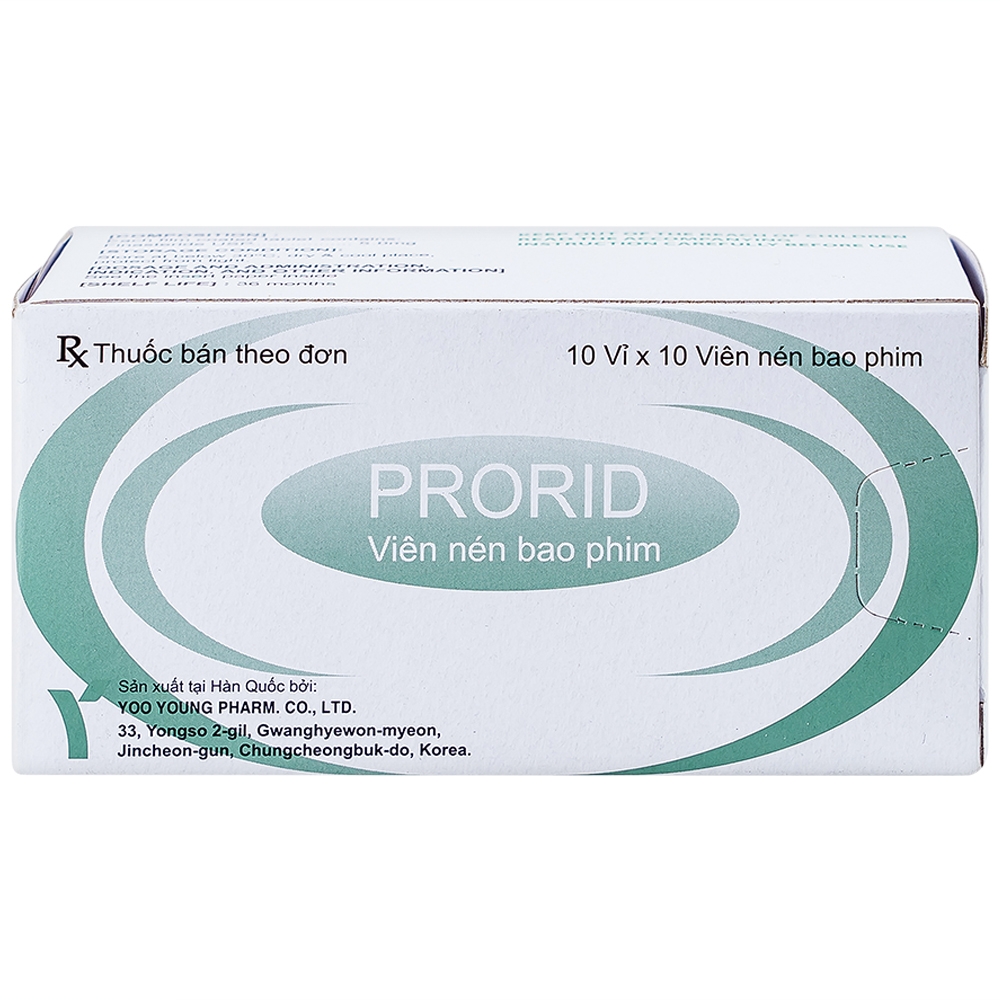 Thuốc Prorid 5mg Yoo Young điều trị tăng sản tuyến tiền liệt lành tính (10 vỉ x 10 viên)