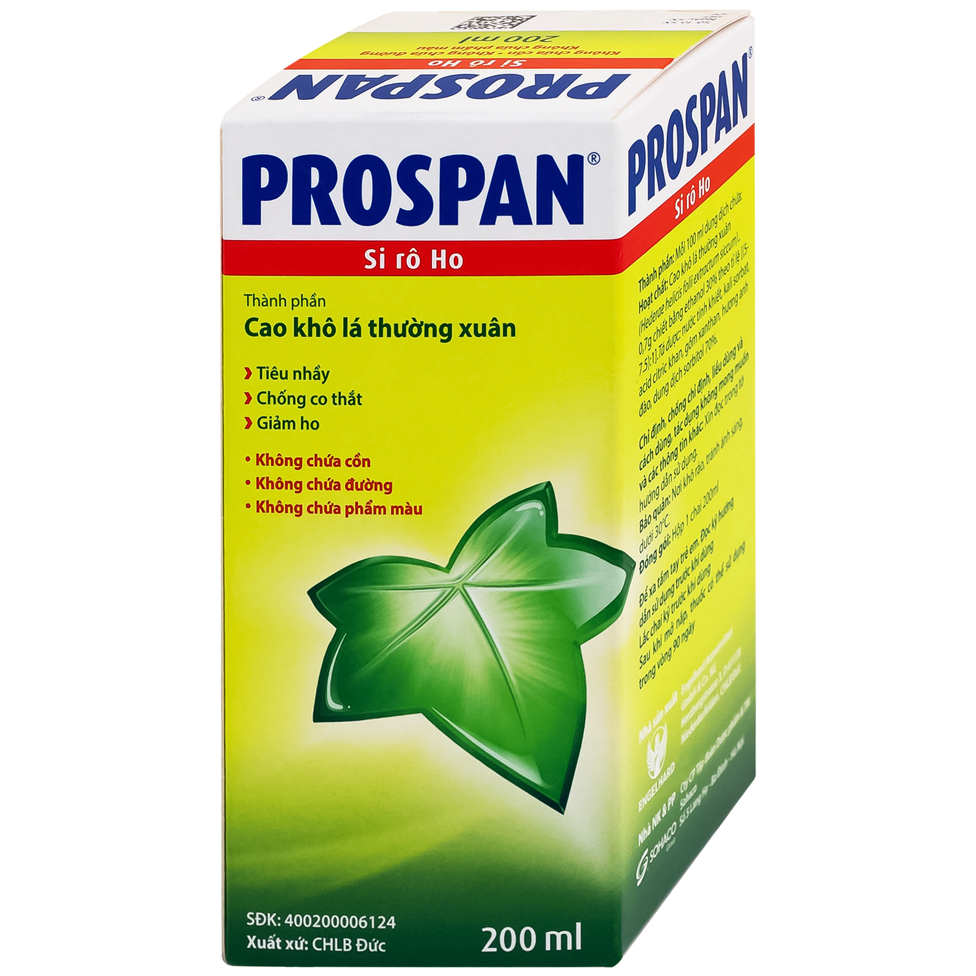 Thuốc Prospan Engelhard điều trị triệu chứng trong các bệnh lý viêm phế quản mạn tính 200ml