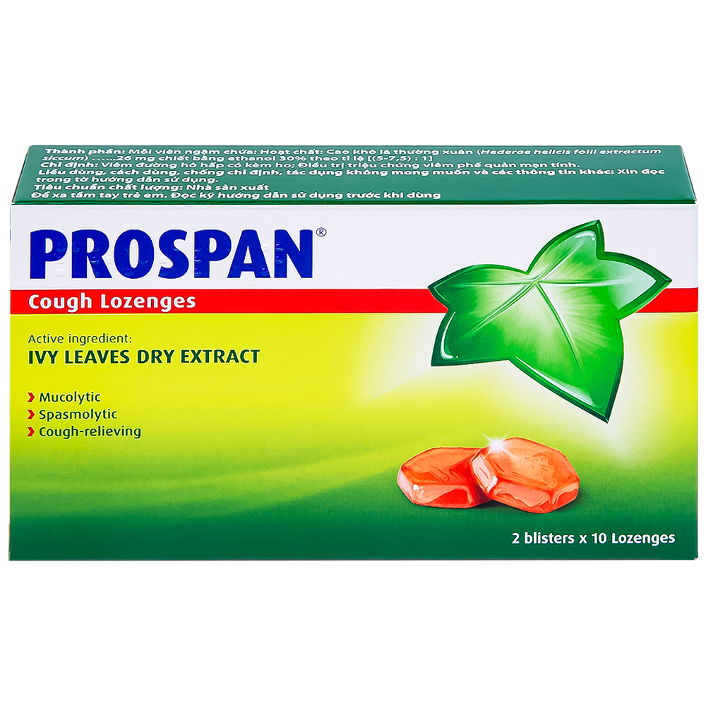 Viên ngậm ho Prospan Engelhard điều trị viêm đường hô hấp cấp (2 vỉ x 10 viên)
