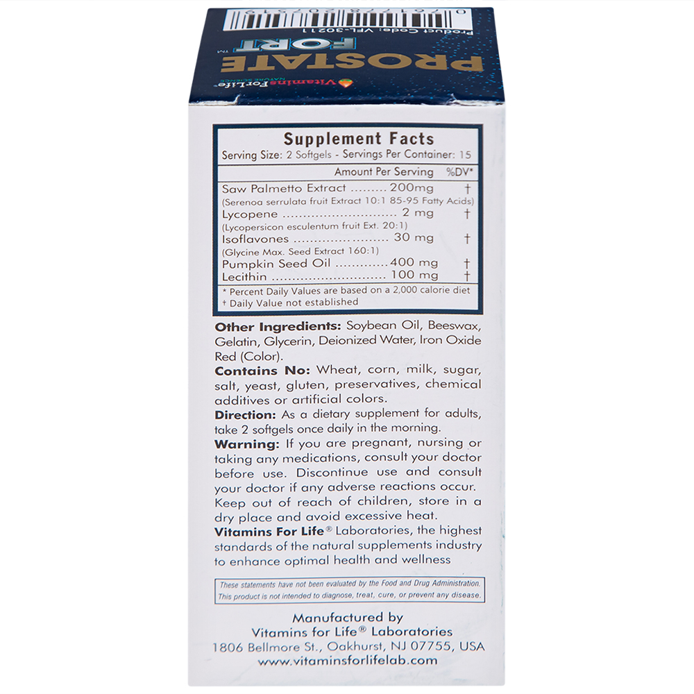 Viên uống hỗ trợ sức khỏe tuyến tiền liệt nam giới Prostate Fort Vitamins For Life (30 viên)