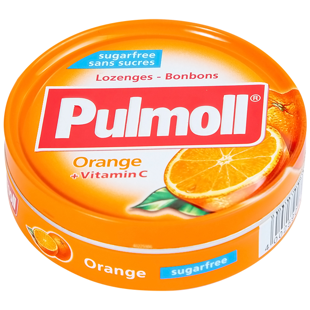 Kẹo Ngậm Không Đường Vị Cam Và Vitamin C Pulmoll (45g)