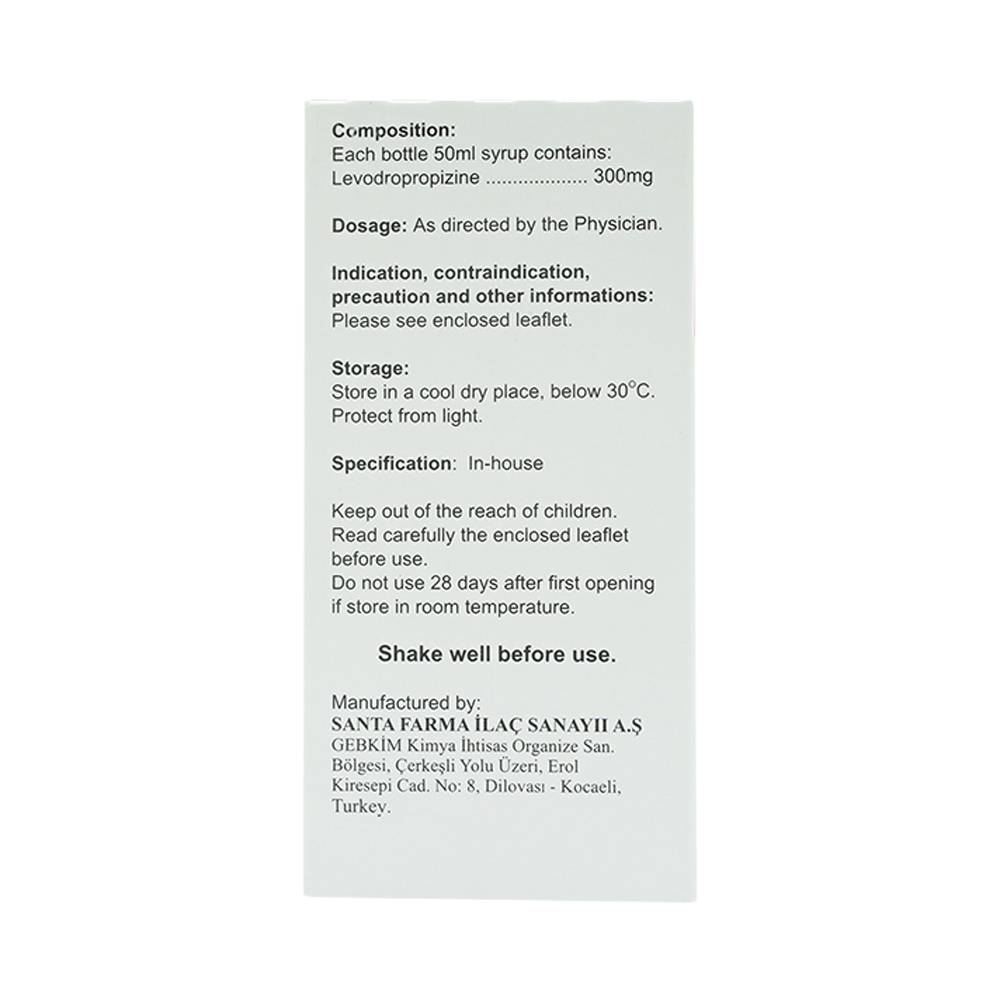 Siro Pulmorest Santa điều trị triệu chứng kích thích ho, ho khan (50ml)