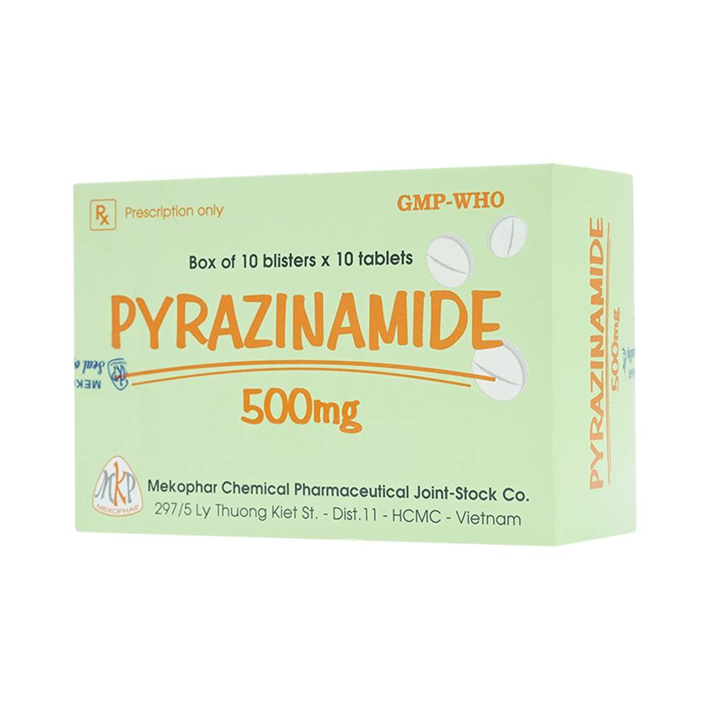 Thuốc Pyrazinamide 500mg Mekophar điều trị bệnh lao phổi (10 vỉ x 10 viên)
