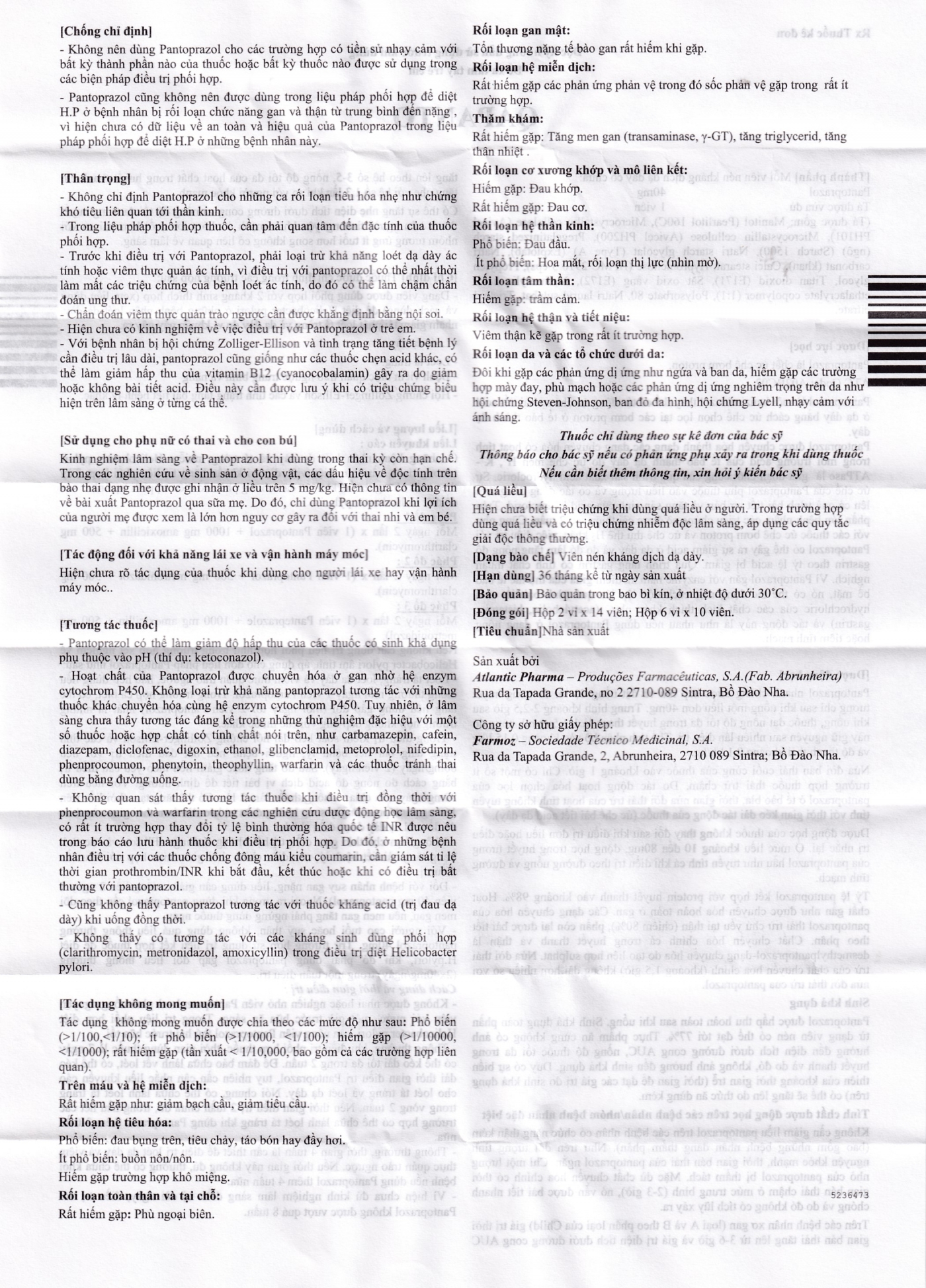 Thuốc Qapanto Atlantic giảm tái phát loét tá tràng, dạ dày (6 vỉ x 10 viên)