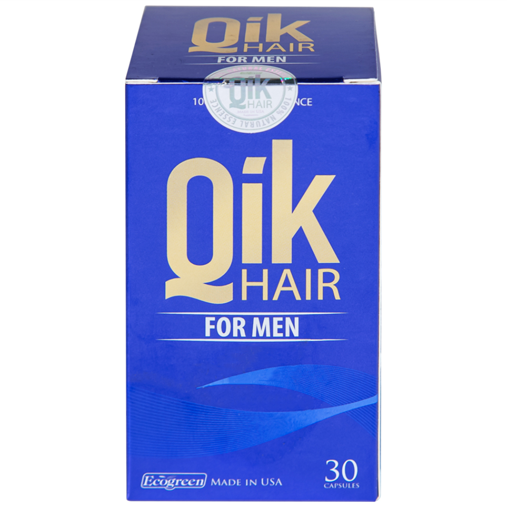 Viên uống giúp giảm rụng tóc hối đầu ở nam giới Qik Hair For Men (30 viên)