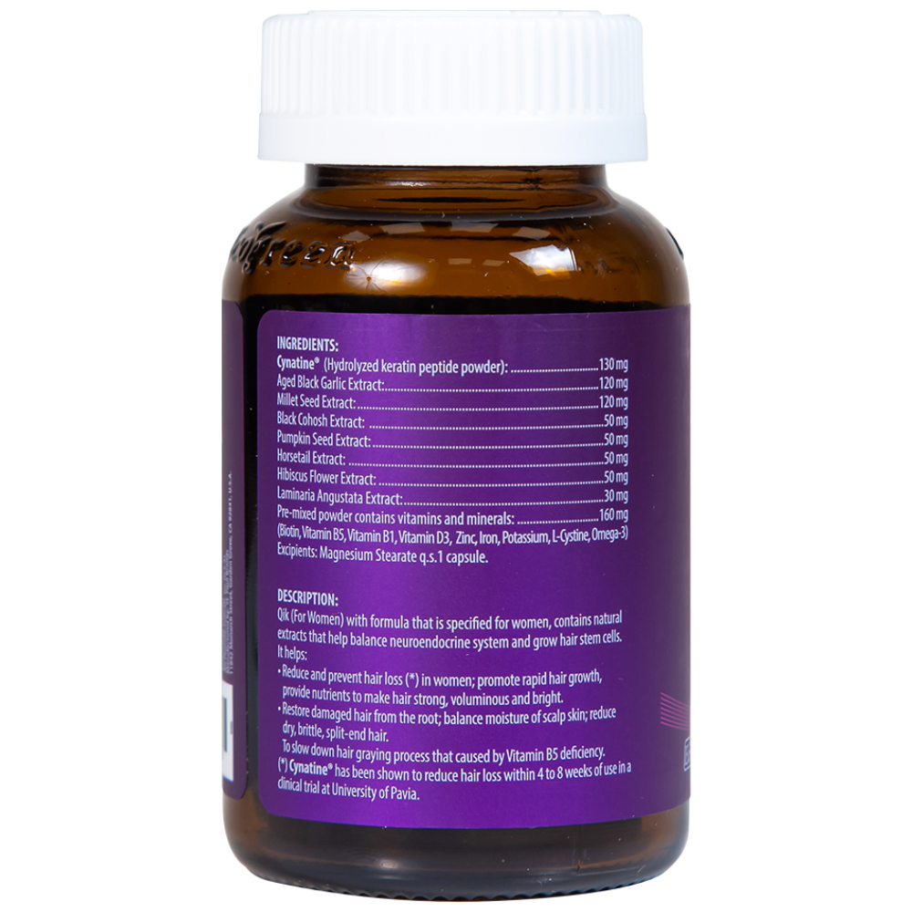 Viên giúp giảm rụng tóc ở nữ giới giúp mọc tóc Ecogreen Qik Hair For Women (30 viên)