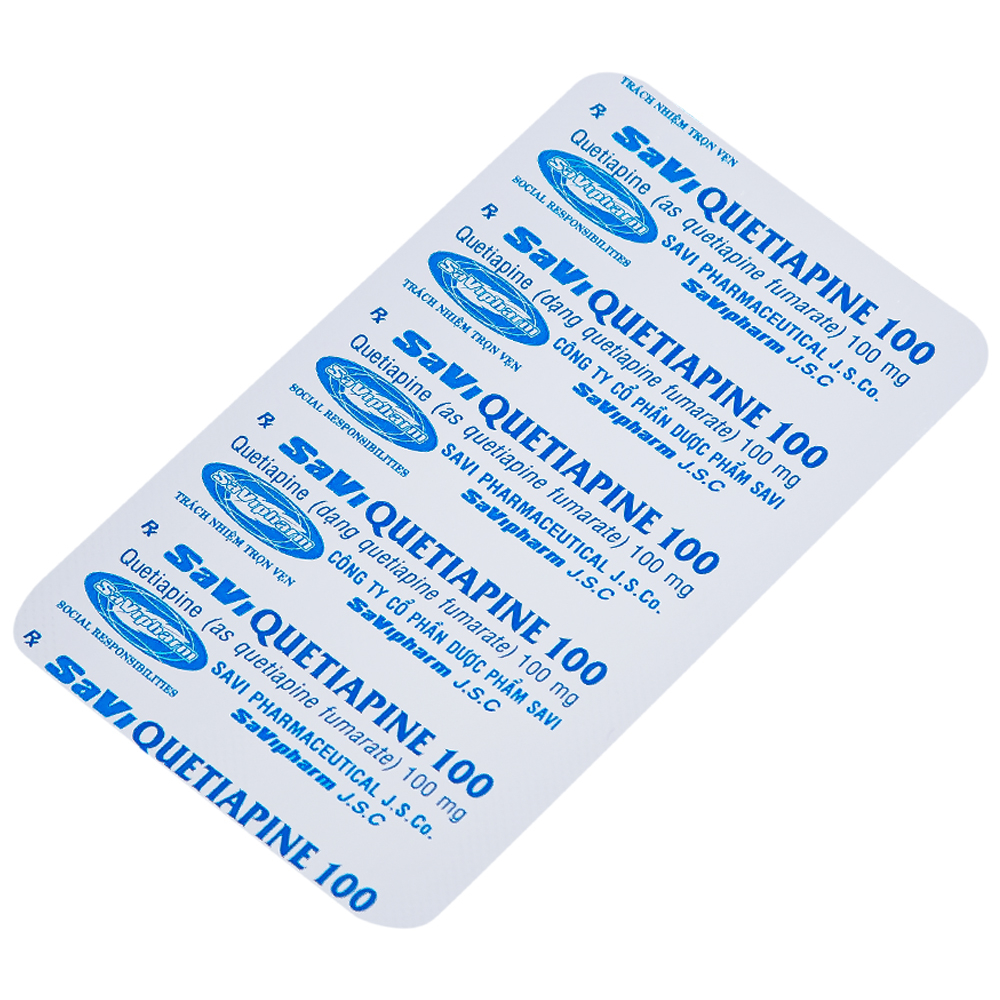 Thuốc Savi Quetiapine 100 điều trị tâm thần phân liệt (3 vỉ x 10 viên)