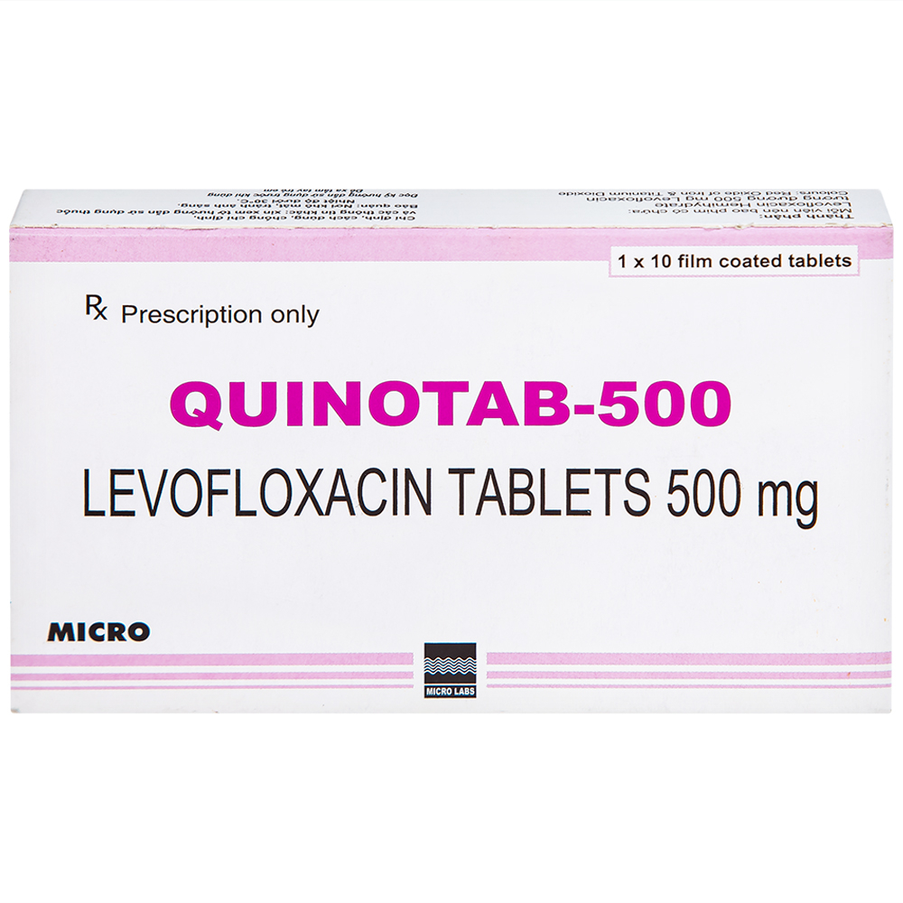 Thuốc Quinotab-500 Micro điều trị các chứng nhiễm trùng (1 vỉ x 10 viên) 