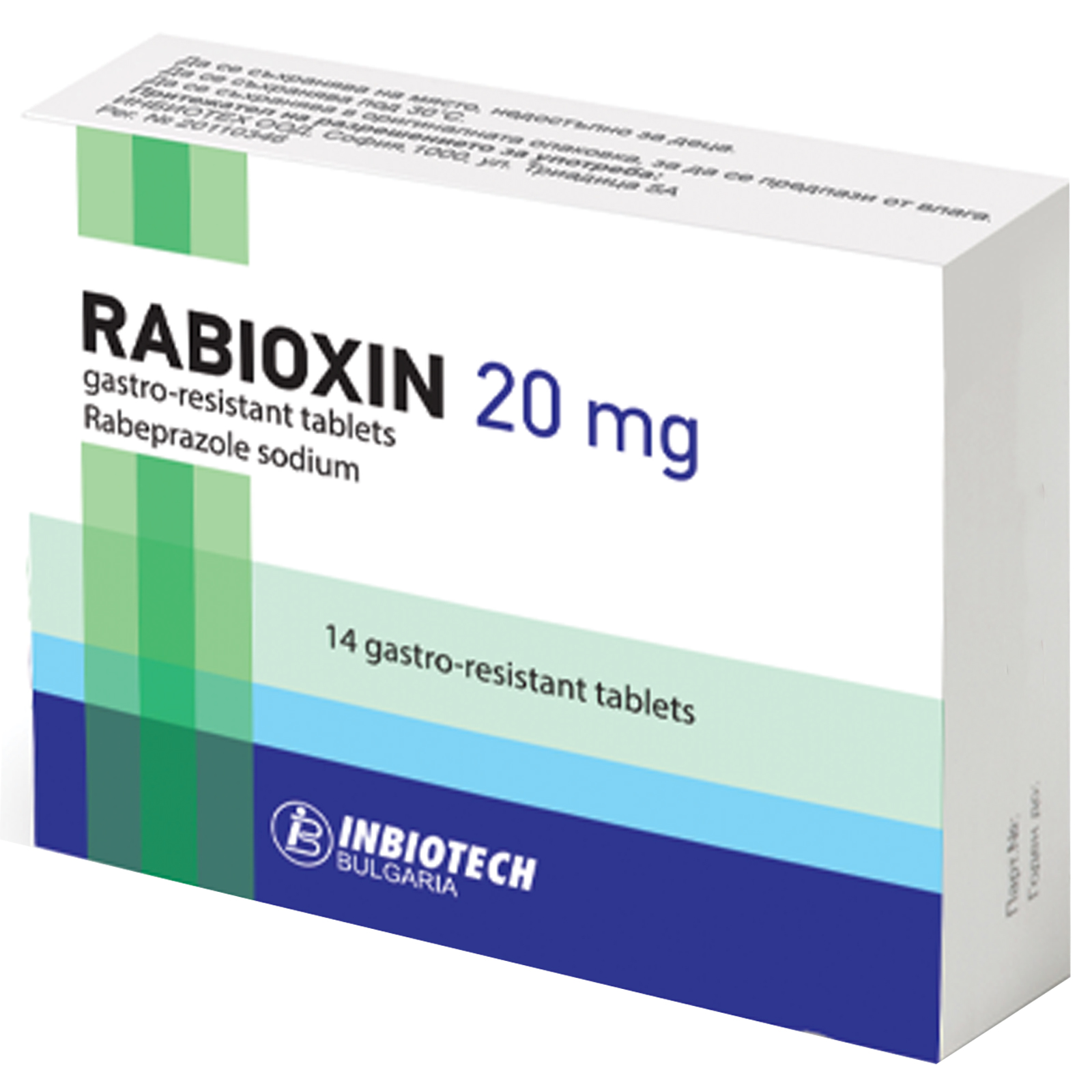 Thuốc Rabioxin 20mg Inbiotech điều trị loét tá tràng và loét dạ dày lành tính (1 vỉ x 14 viên)