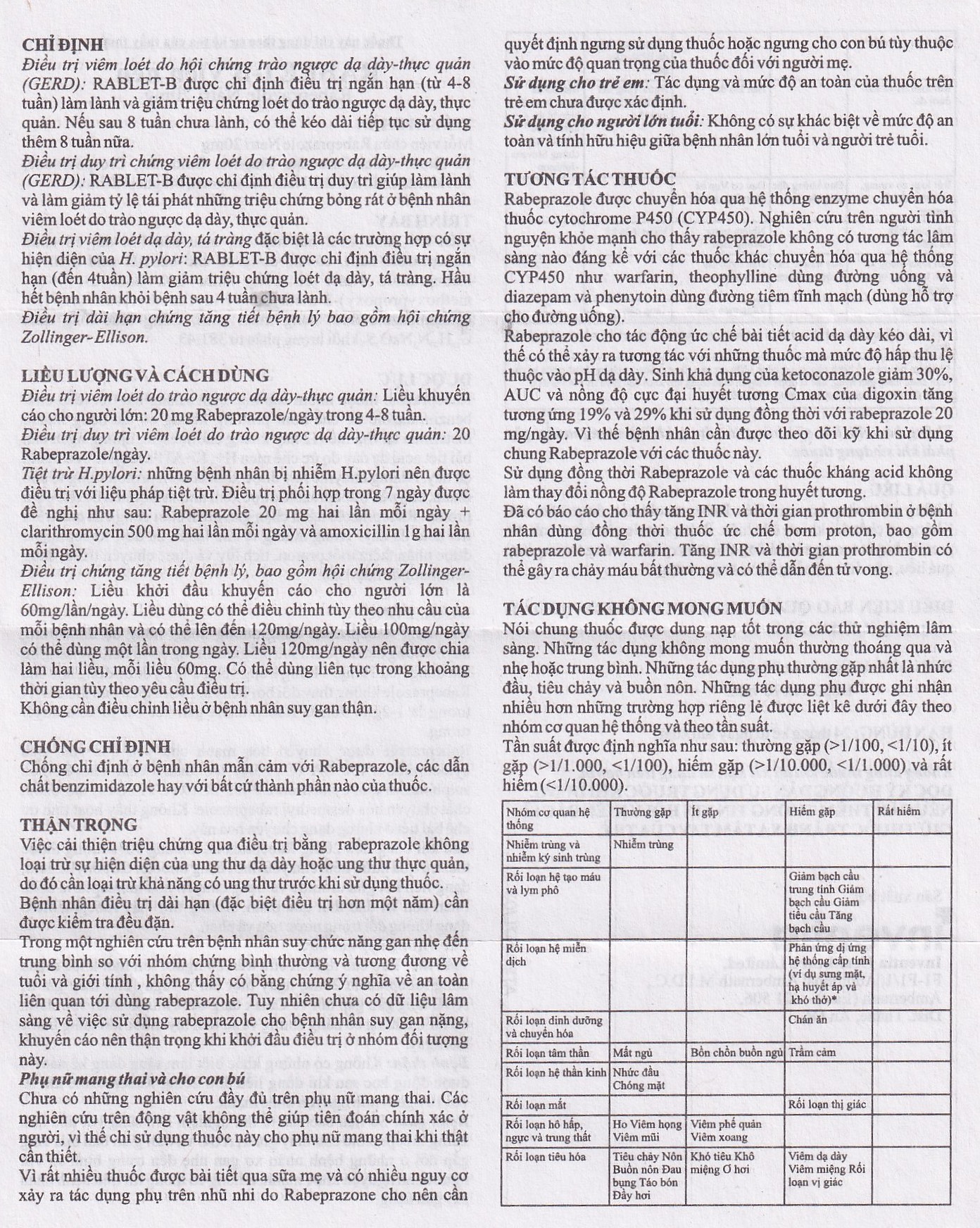 Thuốc Rablet-B Inventia điều trị loét do hội chứng trào ngược dạ dày, thực quản (3 vỉ x 10 viên)