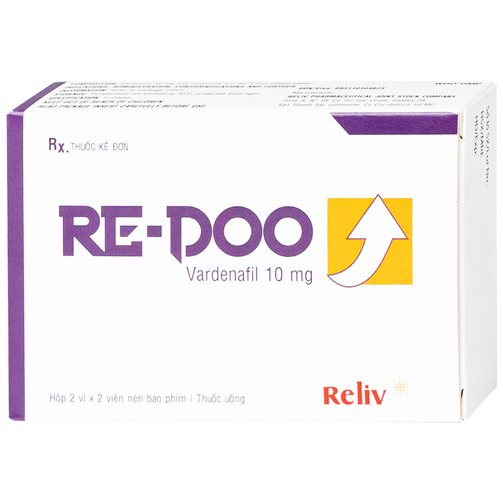 Thuốc Re-Doo 10mg Reliv điều trị rối loạn chức năng cương dương (2 vỉ x 2 viên)