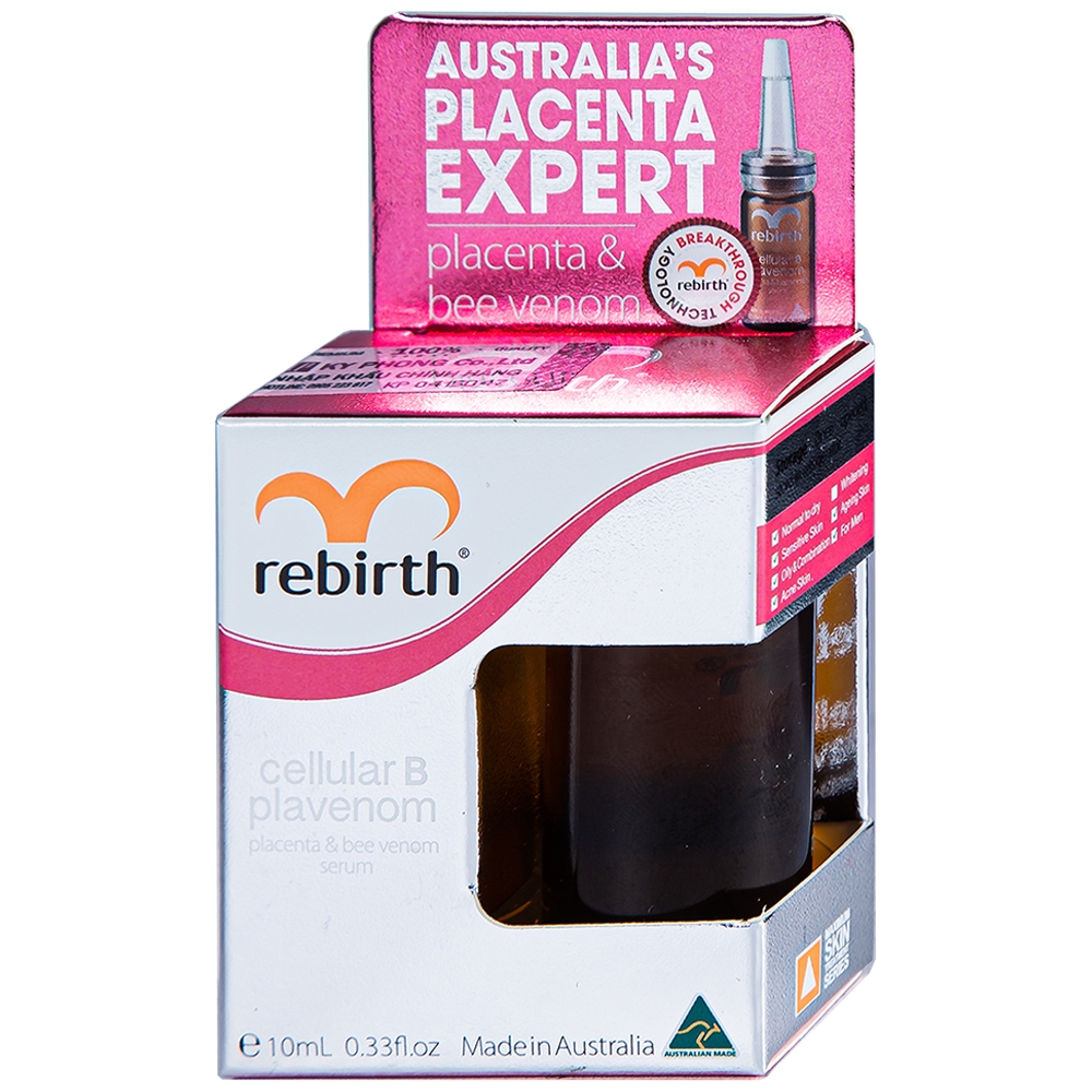 Serum tế bào gốc Rebirth Cellular B Plavenom Nhau thai cừu và Nọc Ong dưỡng ẩm da, se khít lỗ chân lông (10ml)